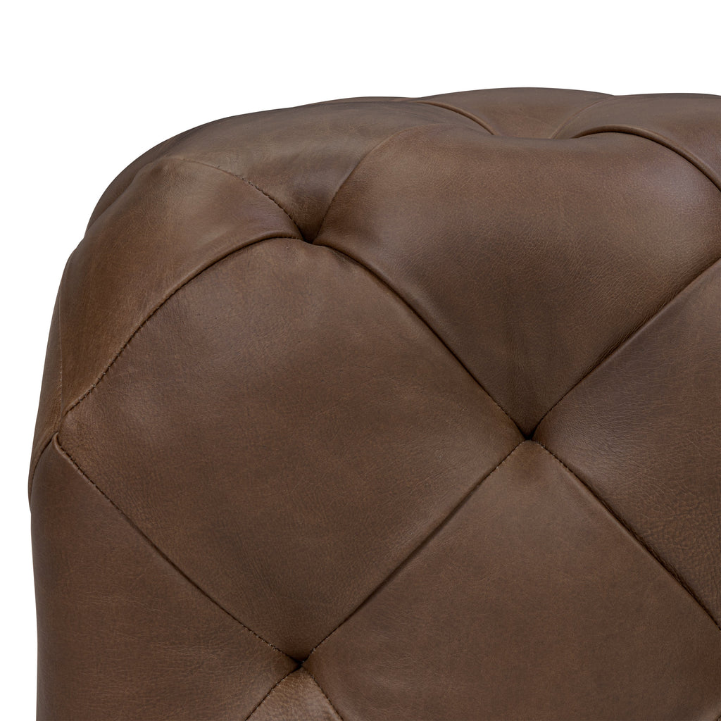 Leather Ottoman | Cocoa Brown