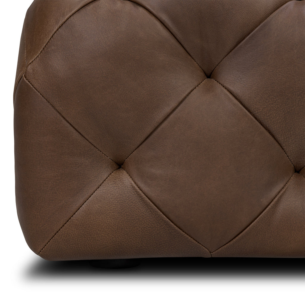 Leather Ottoman | Cocoa Brown