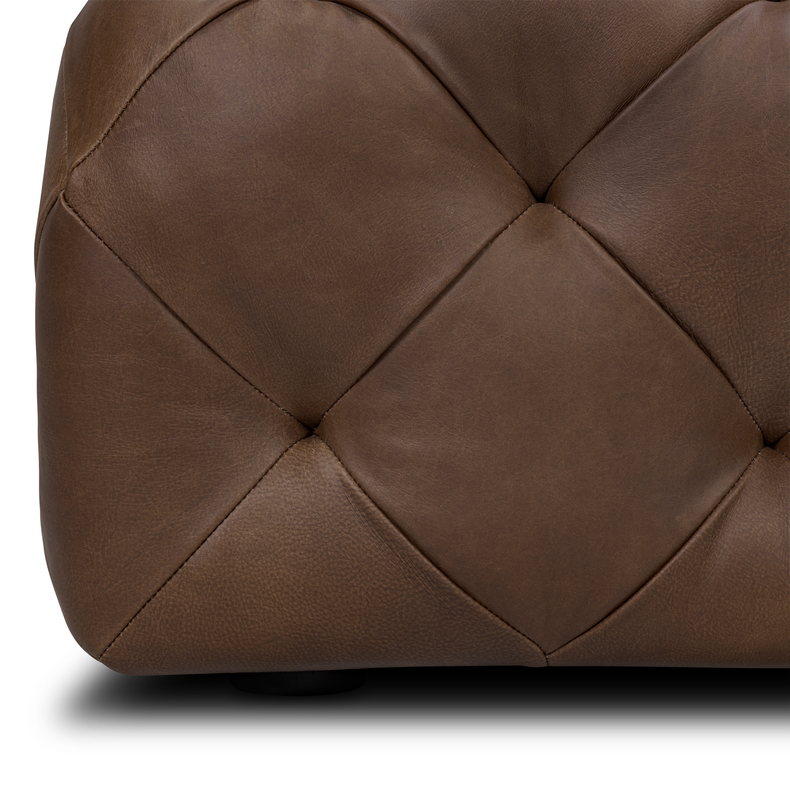 Leather Ottoman | Cocoa Brown
