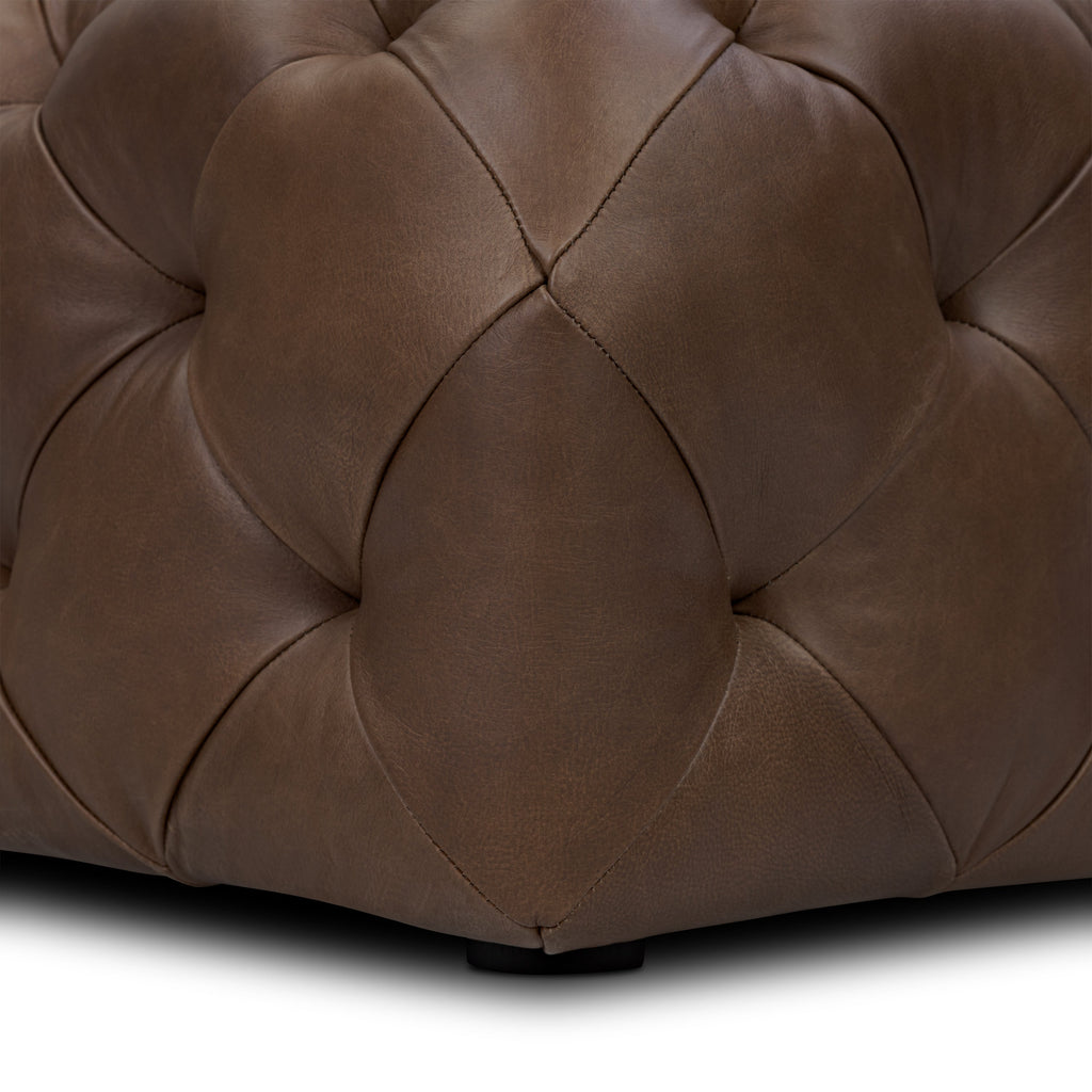 Leather Ottoman | Cocoa Brown