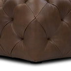 Leather Ottoman | Cocoa Brown