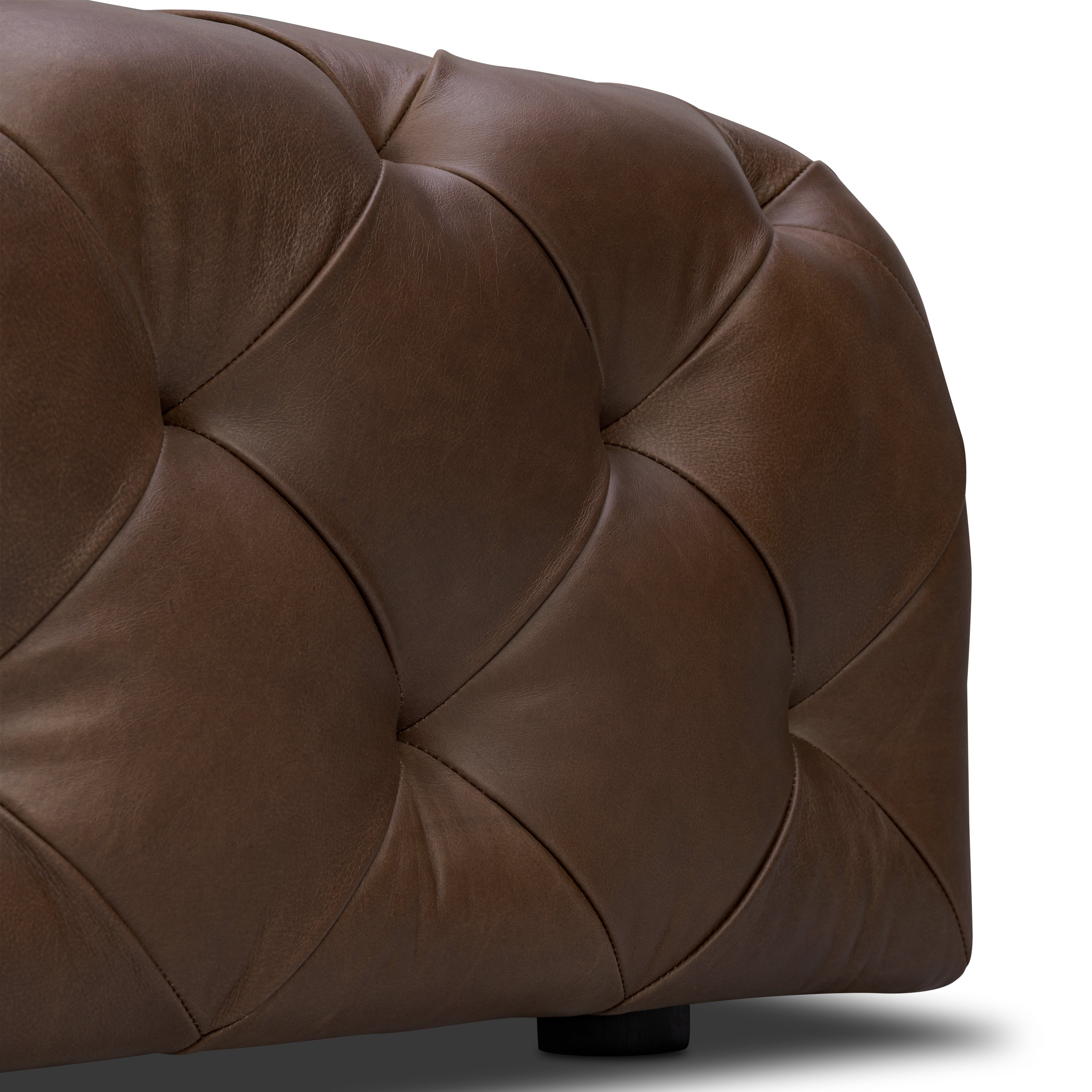 Leather Ottoman | Cocoa Brown