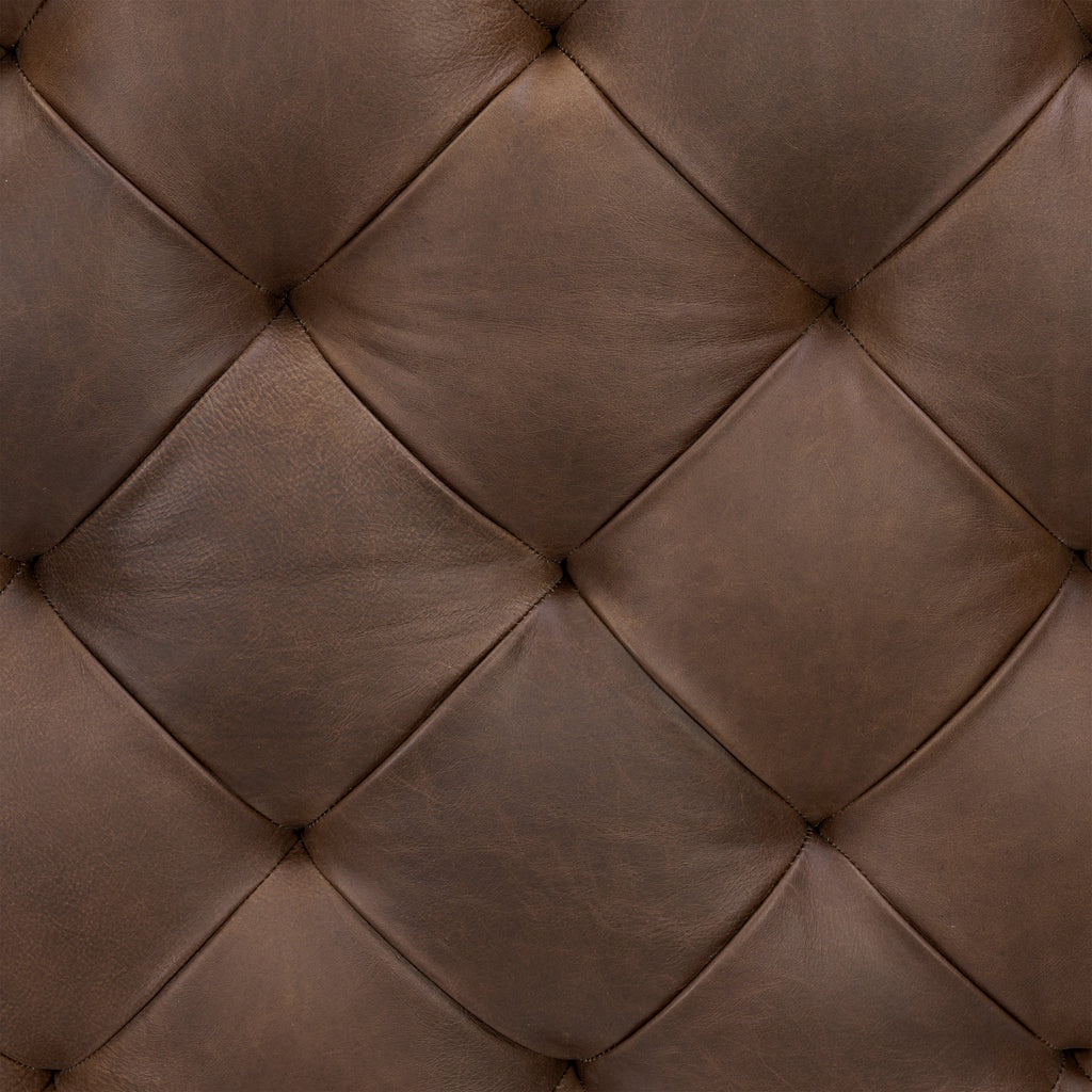 Leather Ottoman | Cocoa Brown