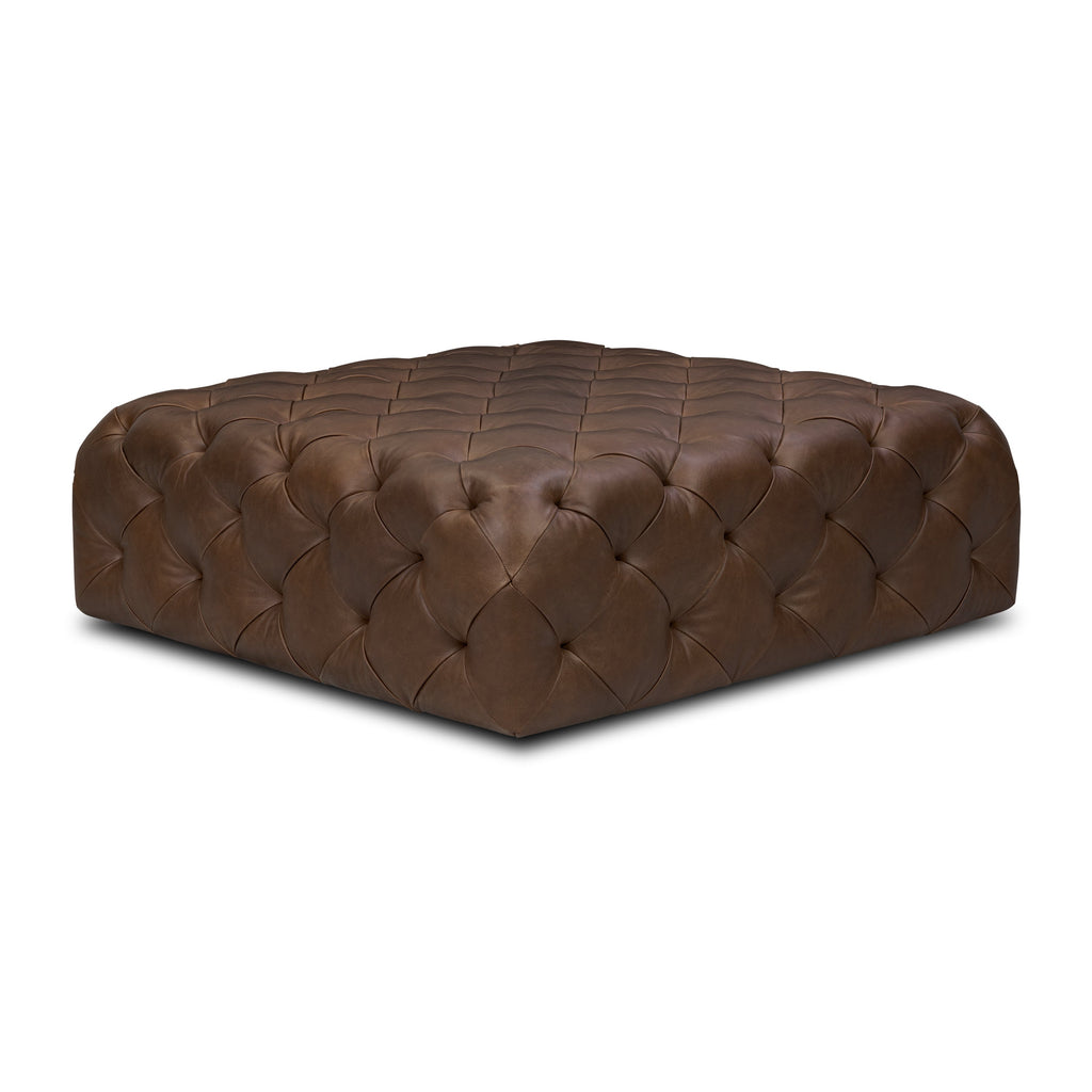 Leather Ottoman | Cocoa Brown
