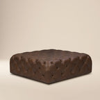 Leather Ottoman | Cocoa Brown