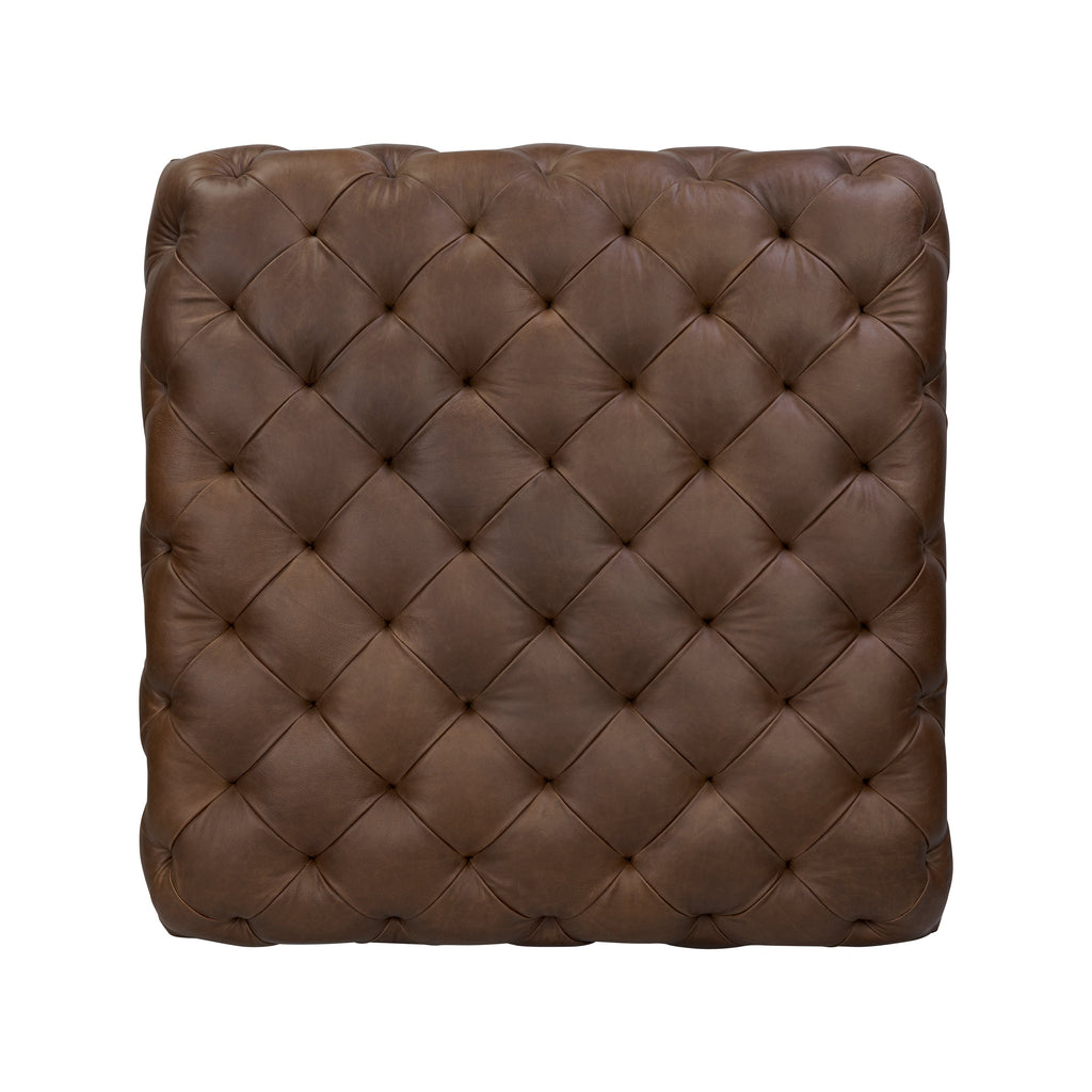 Leather Ottoman | Cocoa Brown