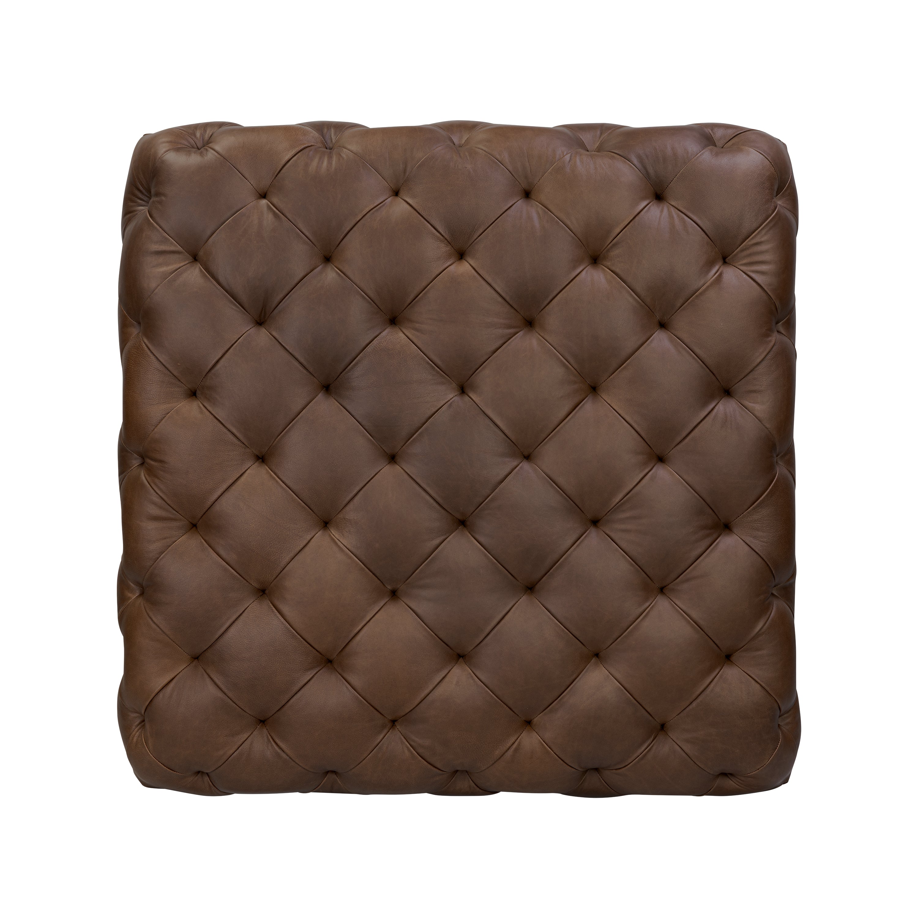 Leather Ottoman | Cocoa Brown