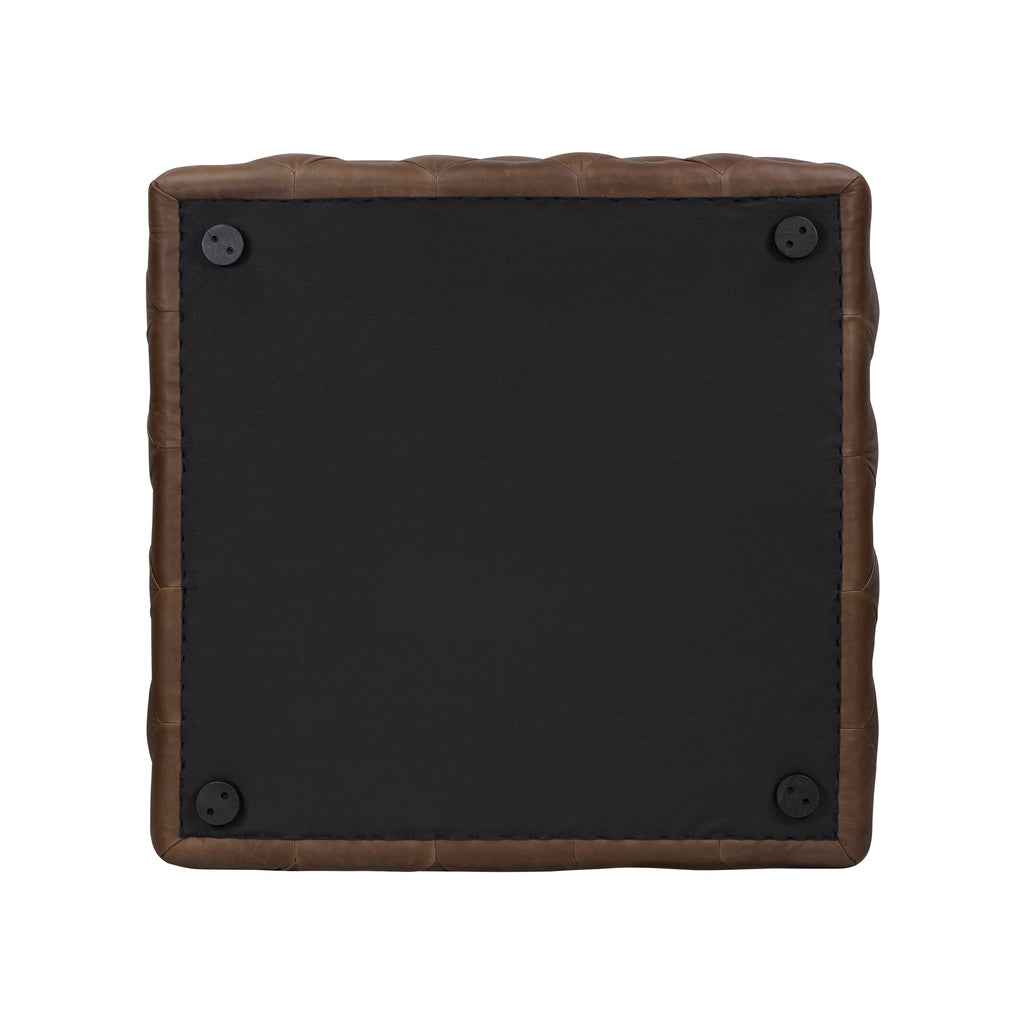 Leather Ottoman | Cocoa Brown