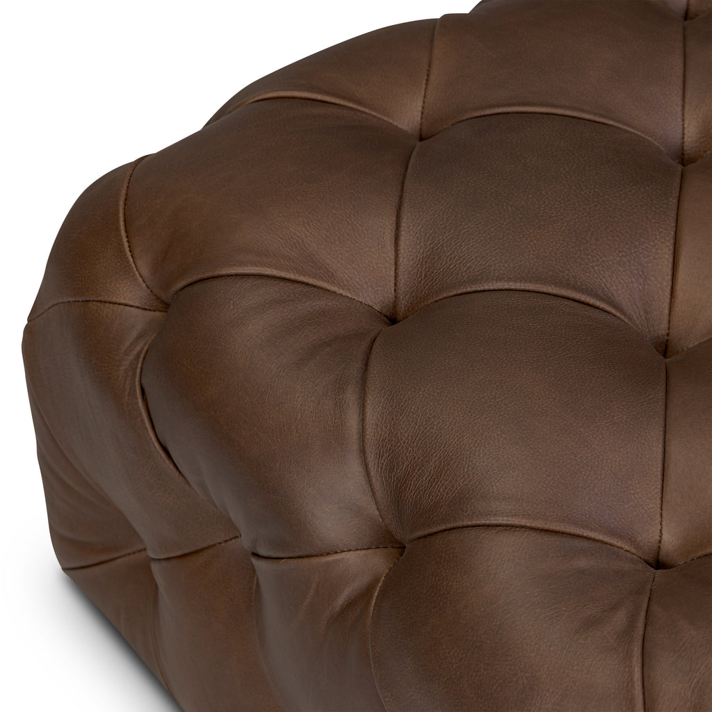Leather Ottoman | Cocoa Brown