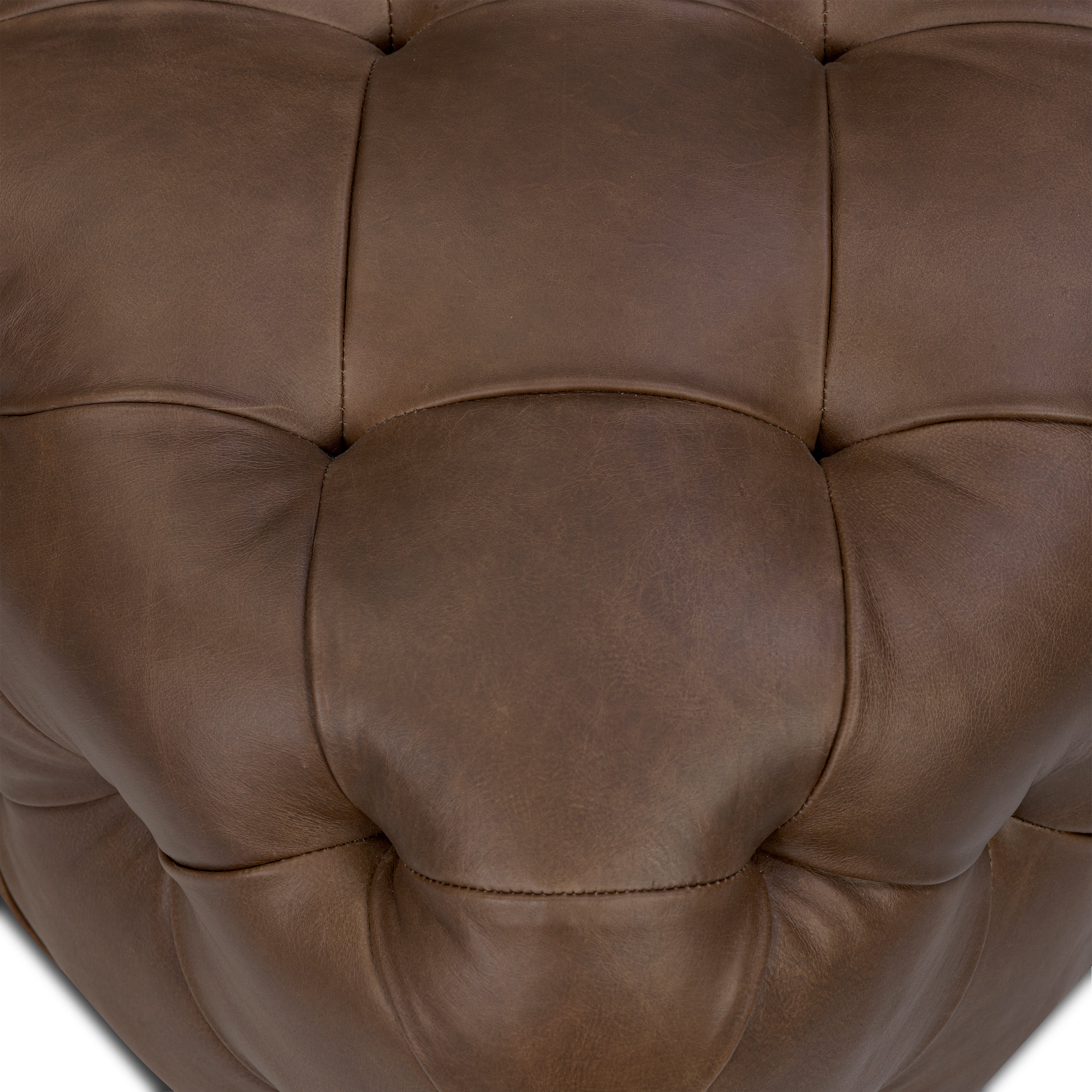Leather Ottoman | Cocoa Brown