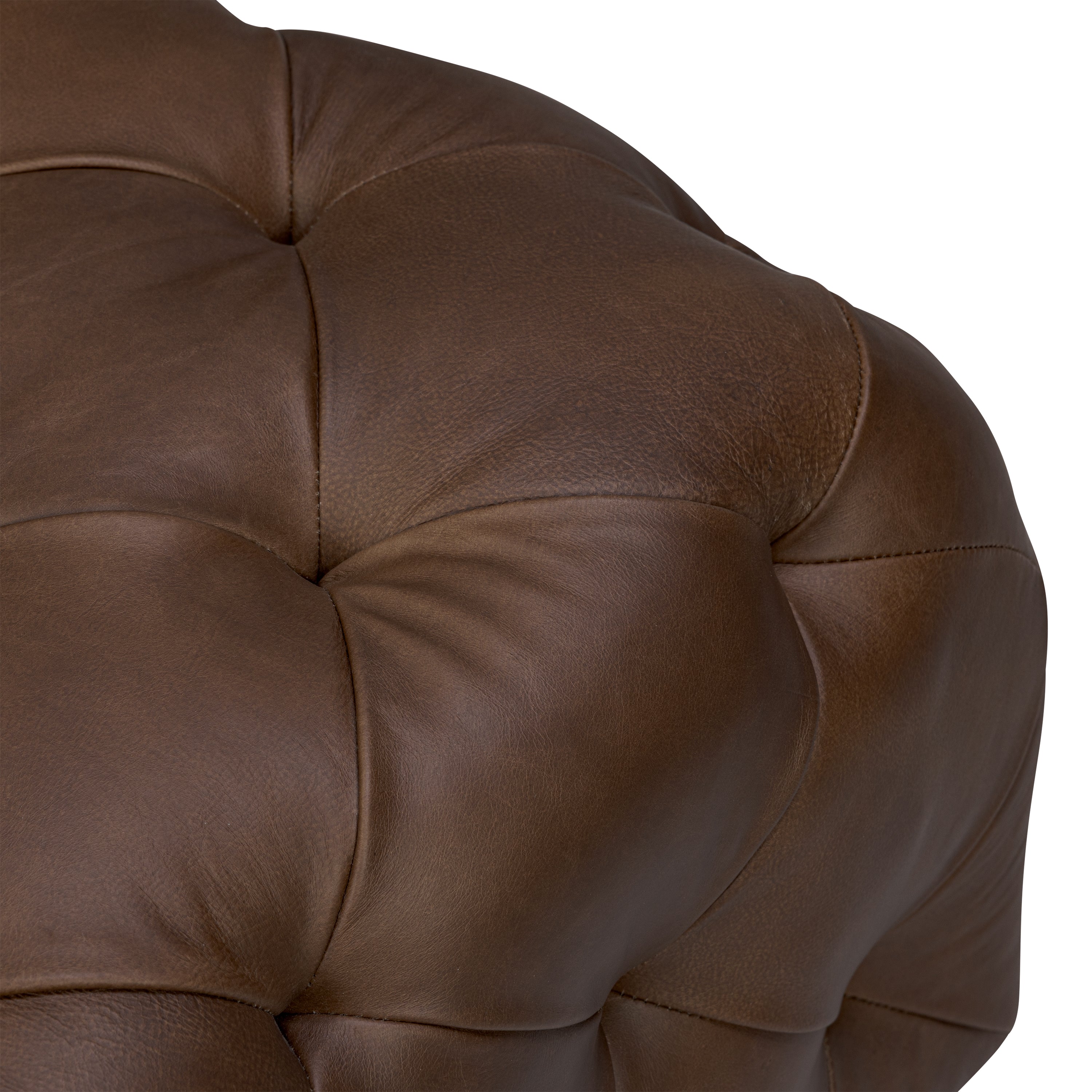 Leather Ottoman | Cocoa Brown