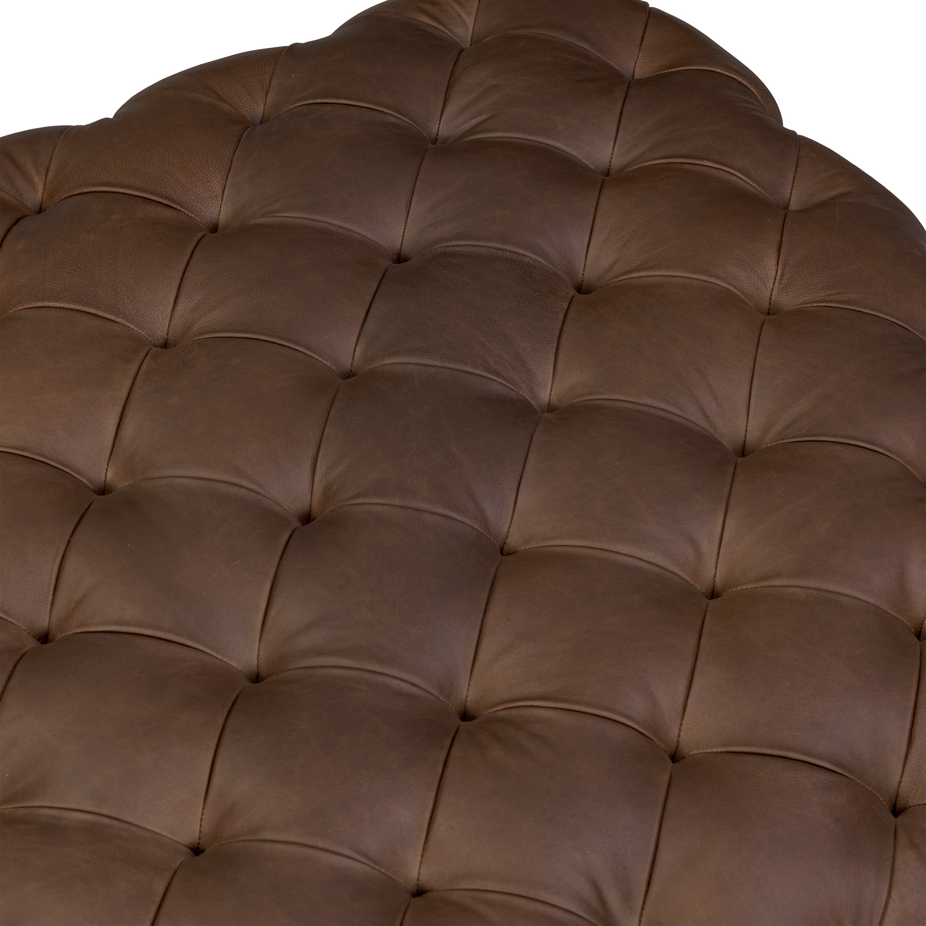 Leather Ottoman | Cocoa Brown
