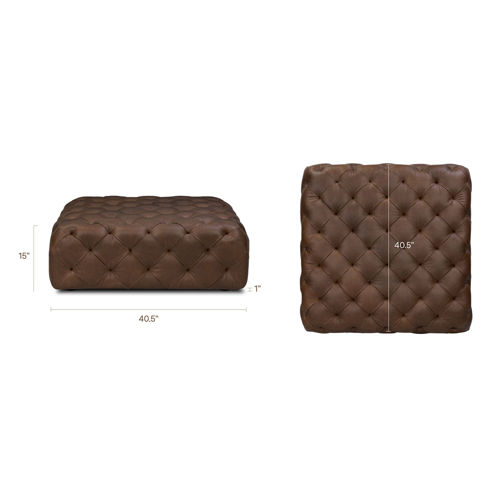 Leather Ottoman | Cocoa Brown