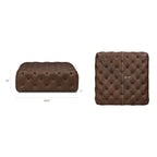 Leather Ottoman | Cocoa Brown