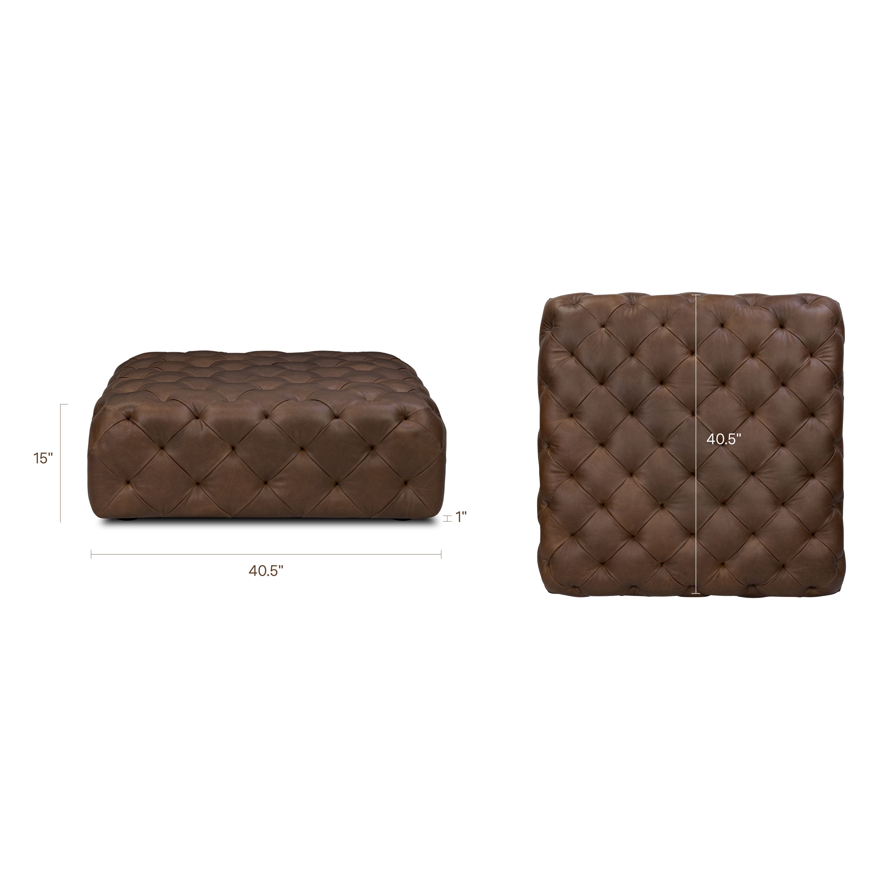 Leather Ottoman | Cocoa Brown