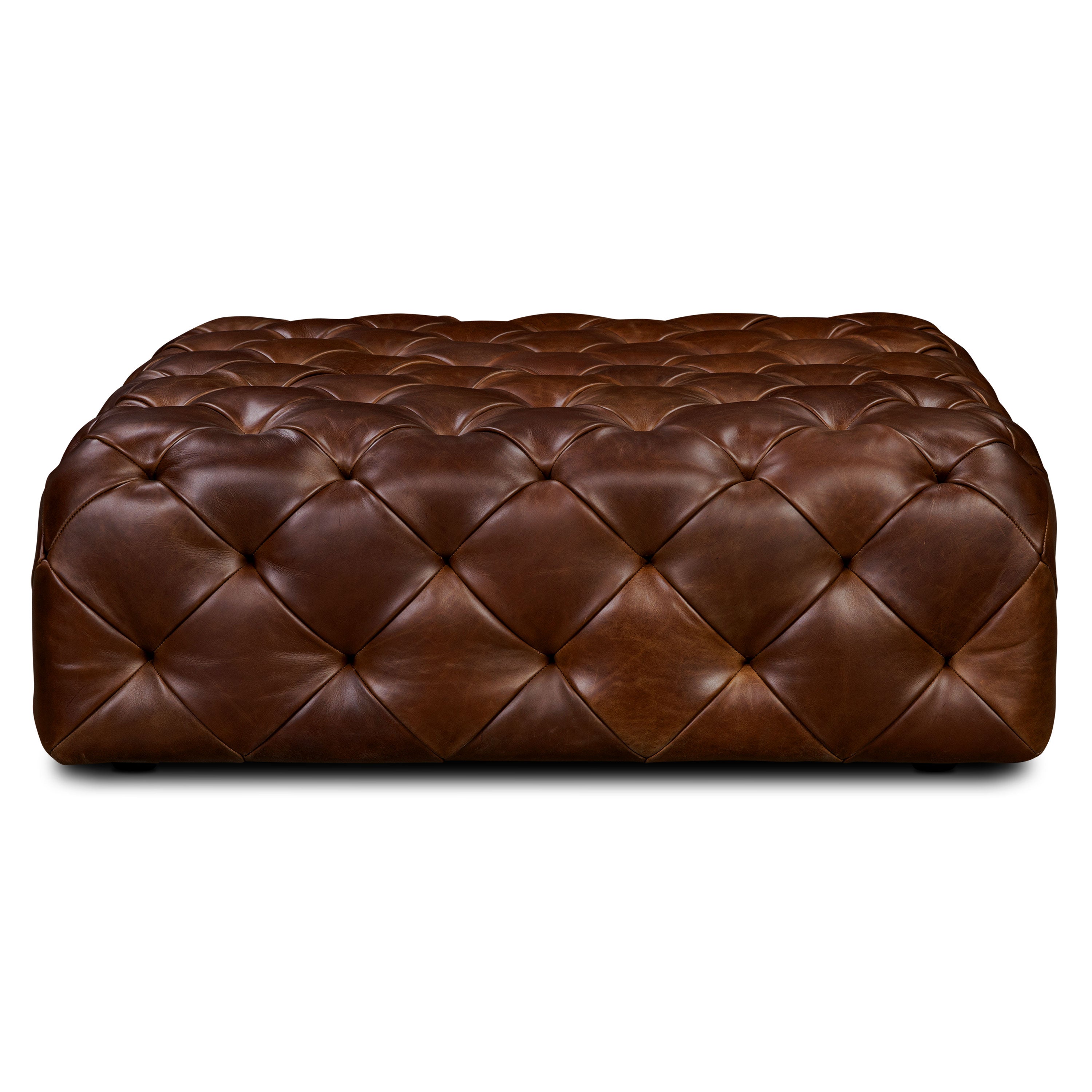 Leather Ottoman | Oscuro Brown