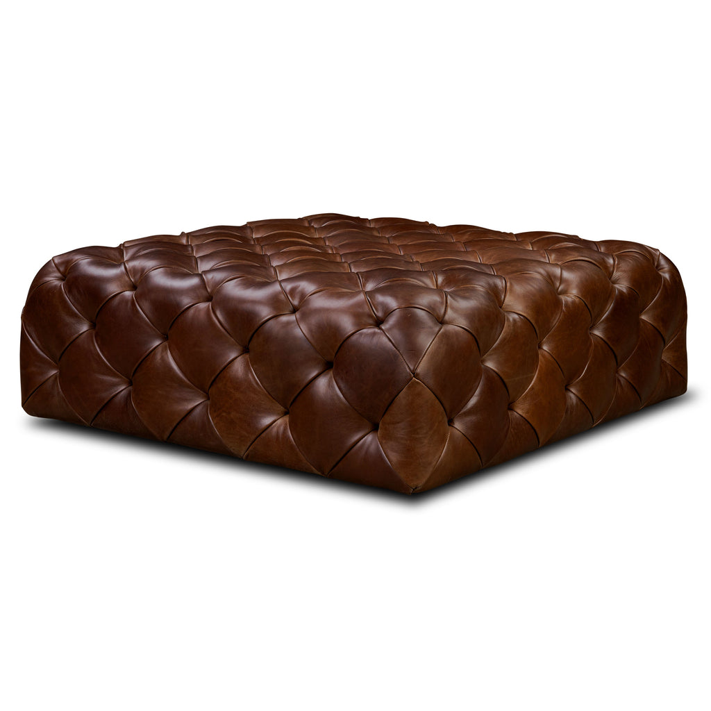 Leather Ottoman | Oscuro Brown