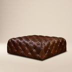 Leather Ottoman | Oscuro Brown