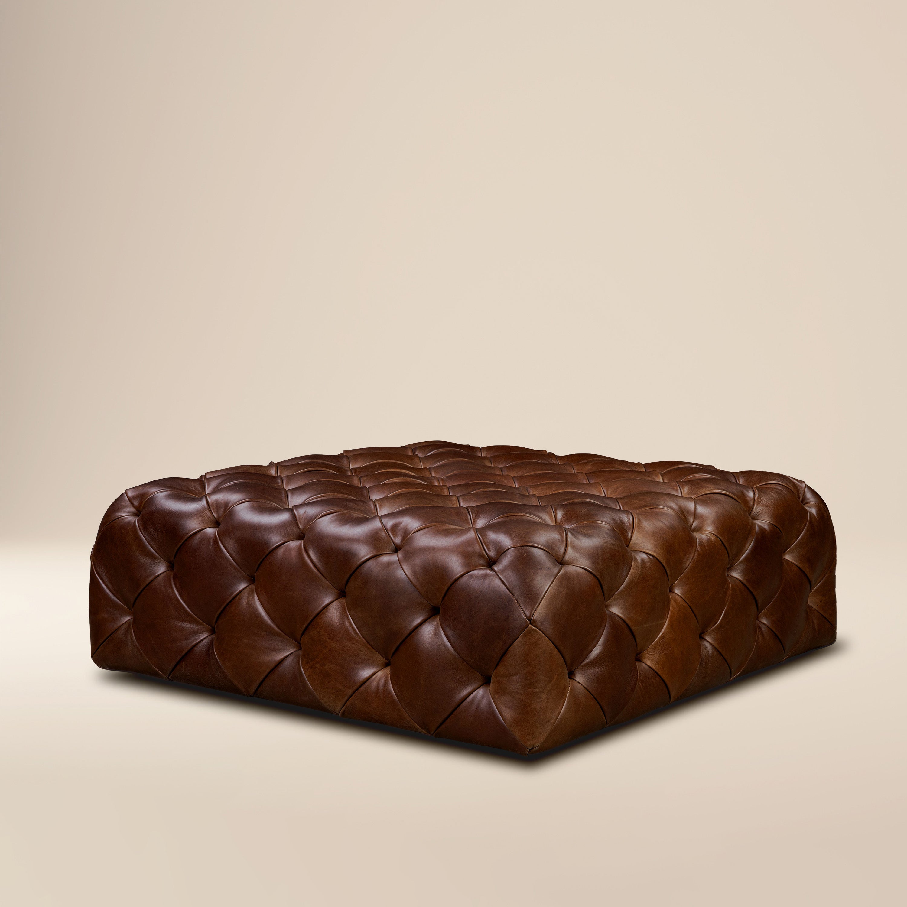 Leather Ottoman | Oscuro Brown