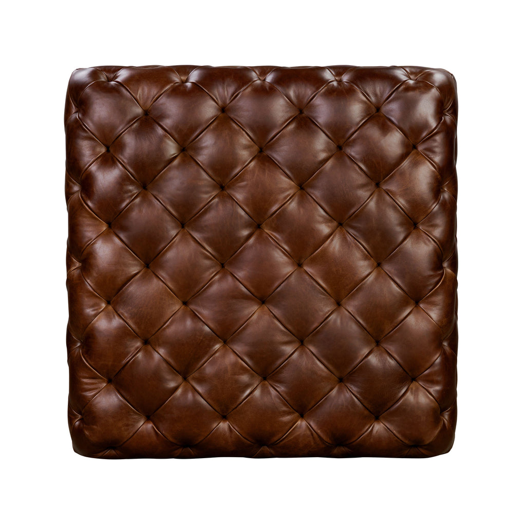 Leather Ottoman | Oscuro Brown
