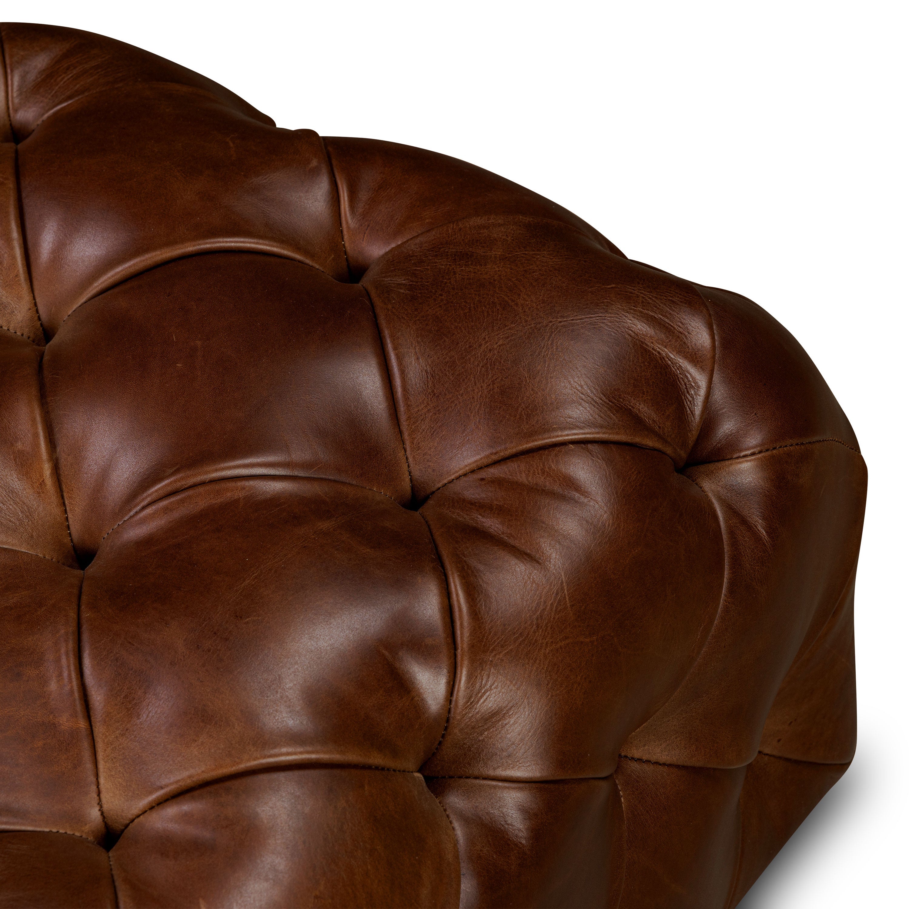 Leather Ottoman | Oscuro Brown