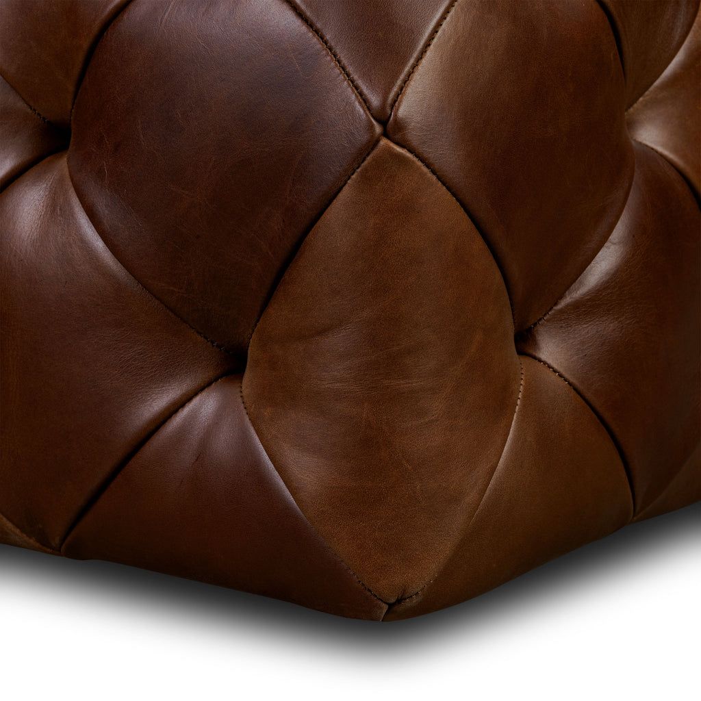 Leather Ottoman | Oscuro Brown