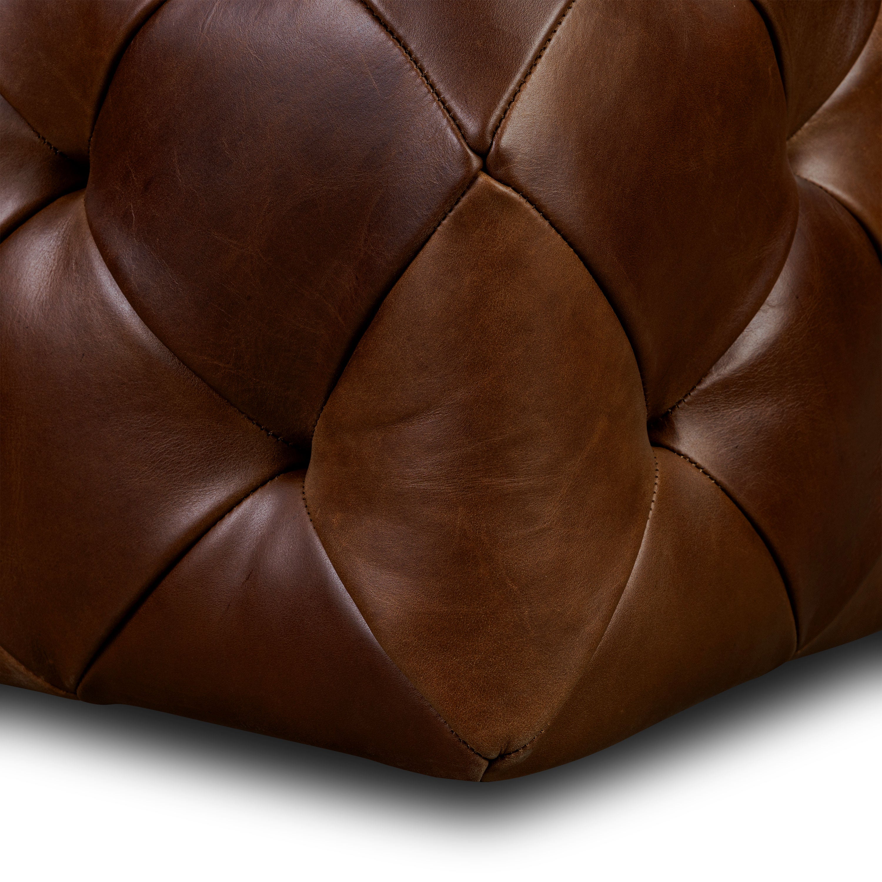 Leather Ottoman | Oscuro Brown