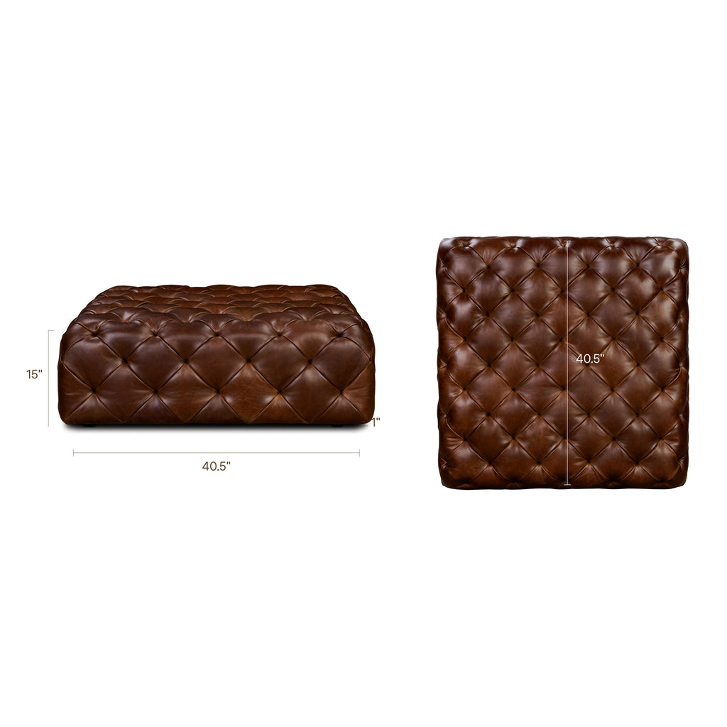 Leather Ottoman | Oscuro Brown