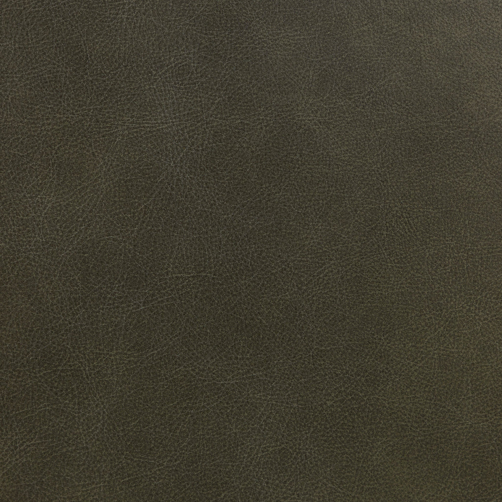 Leather Ottoman with Walnut Table | Olivine Green