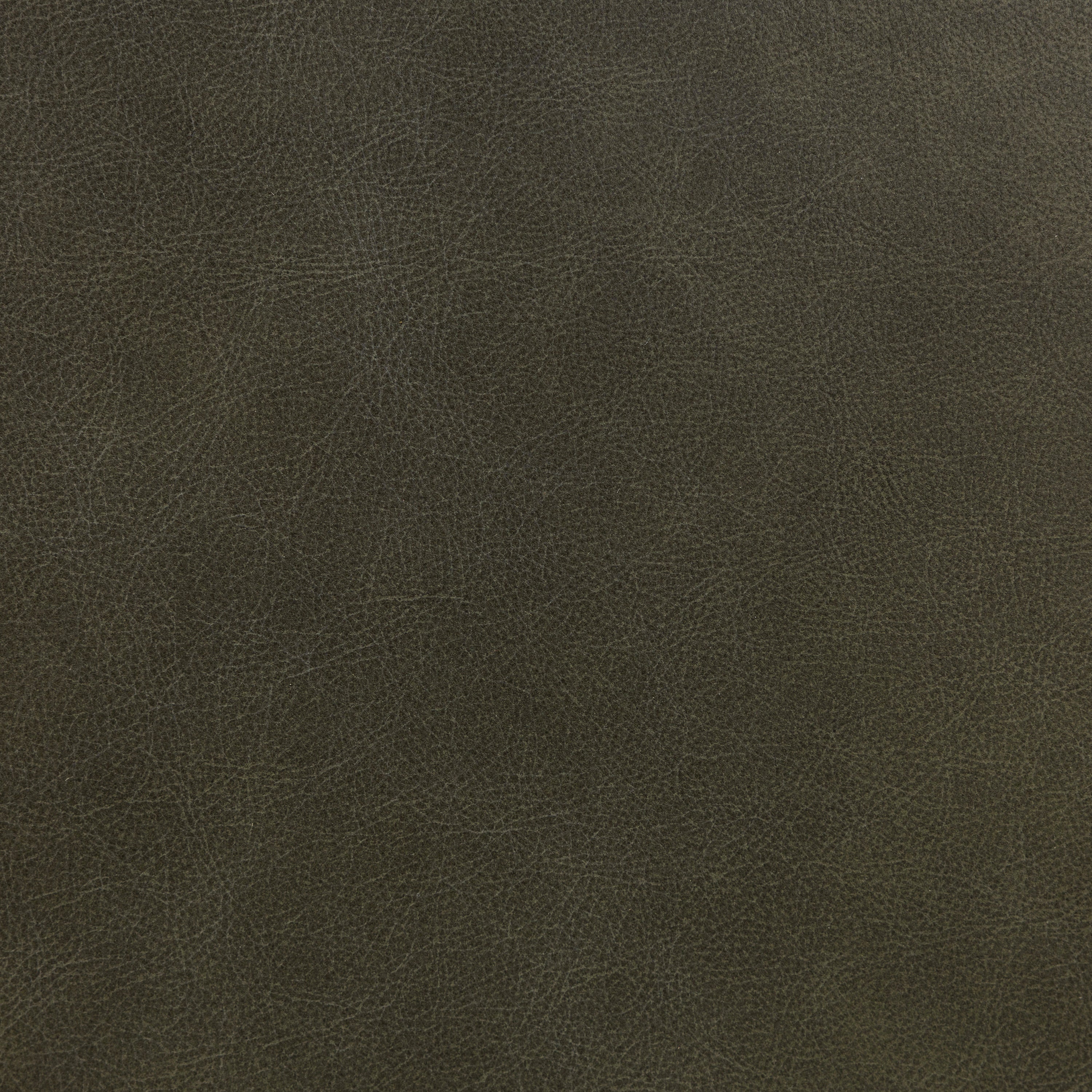Leather Ottoman with Walnut Table | Olivine Green