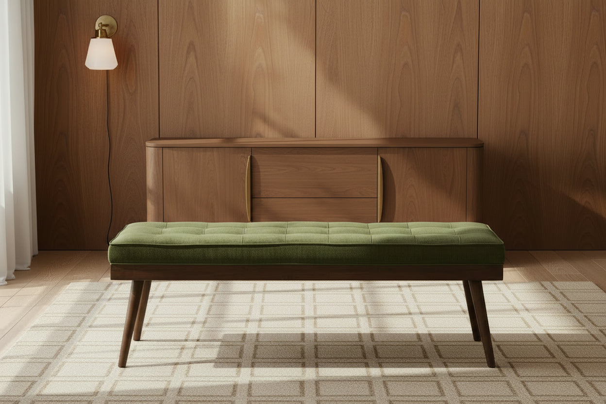 Fabric Bench | Distressed Green