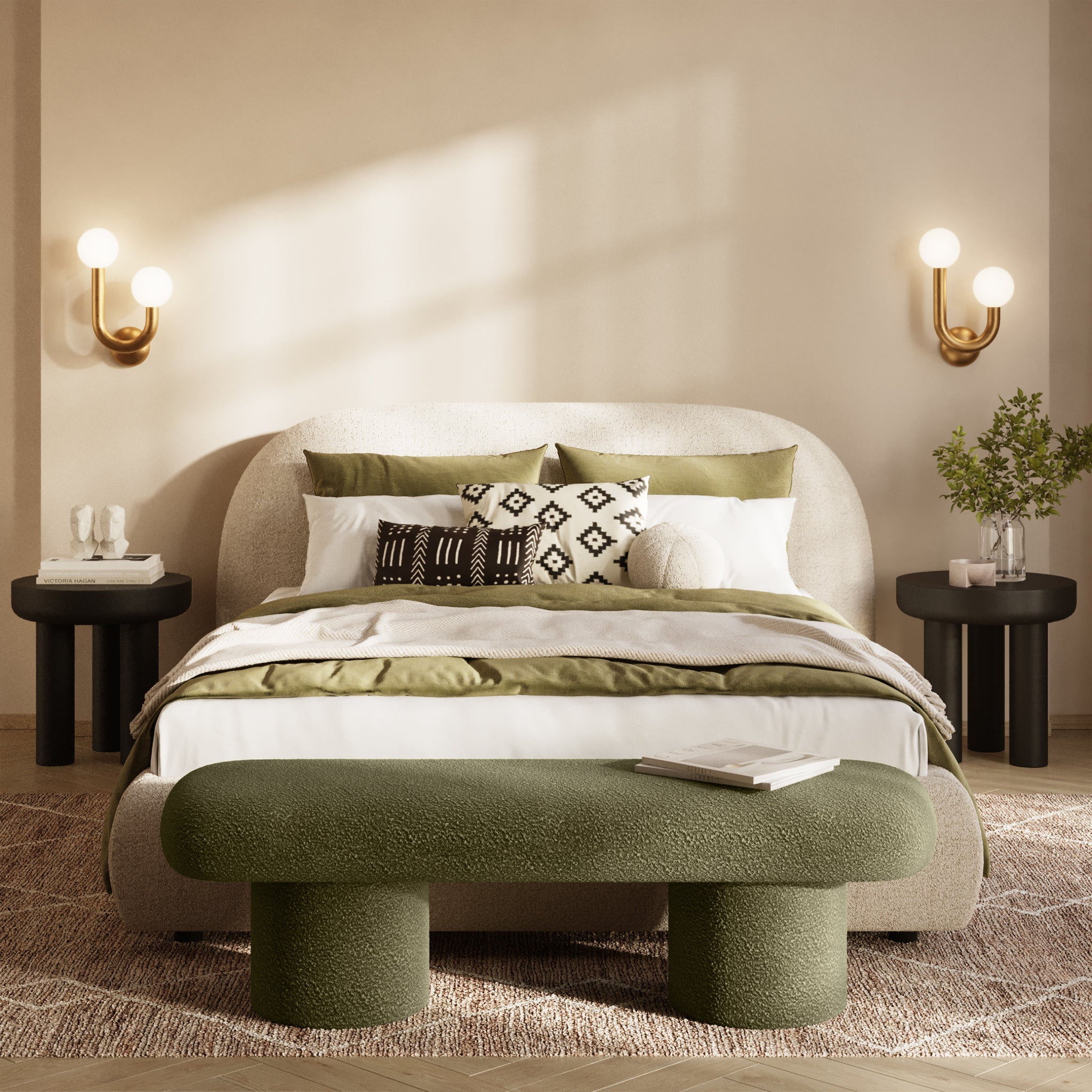 Bench | Fern Green Boucle