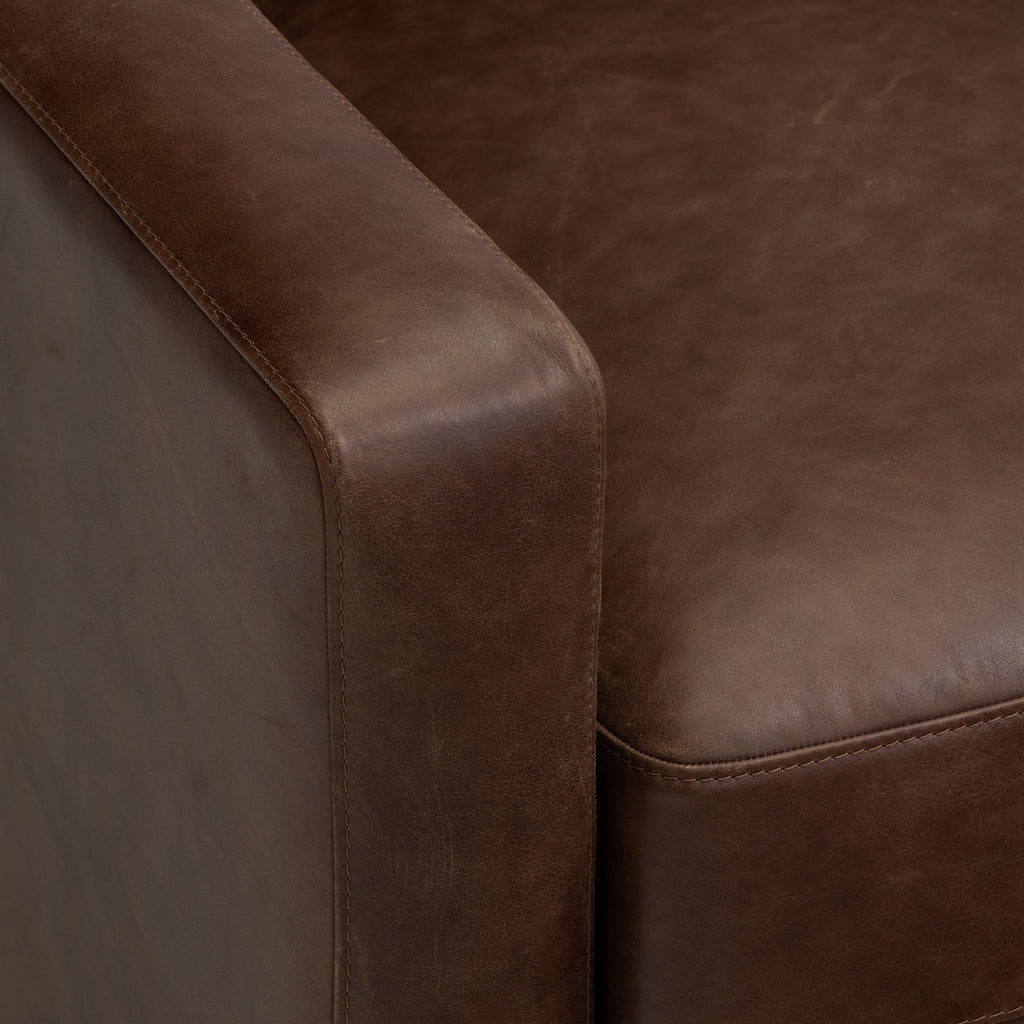 Sorrento Leather Lounge Chair | Chocolate Brown