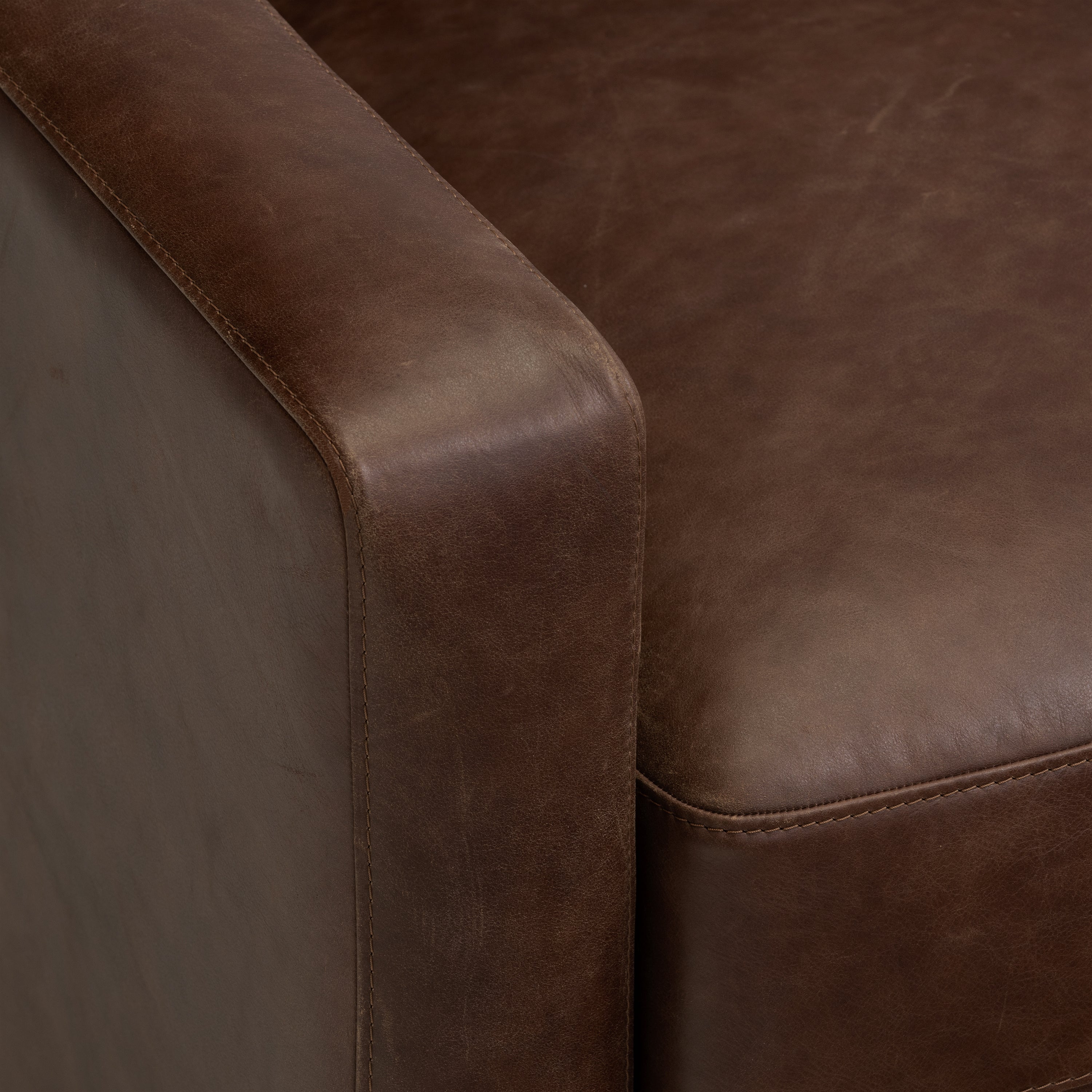 Sorrento Leather Lounge Chair | Chocolate Brown