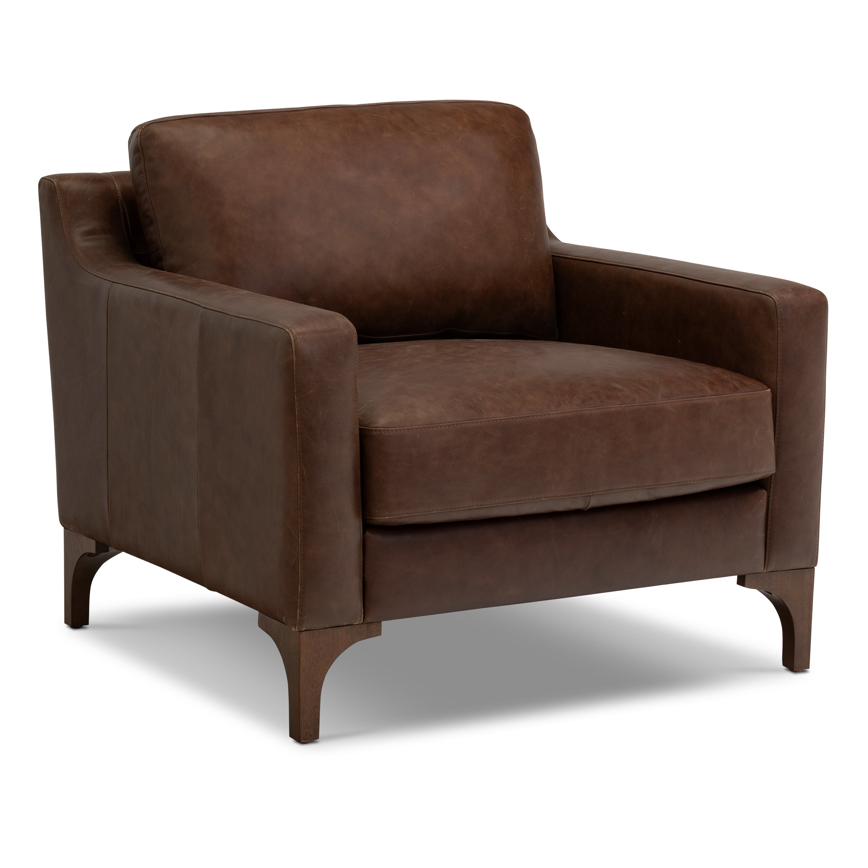 Sorrento Leather Lounge Chair | Chocolate Brown
