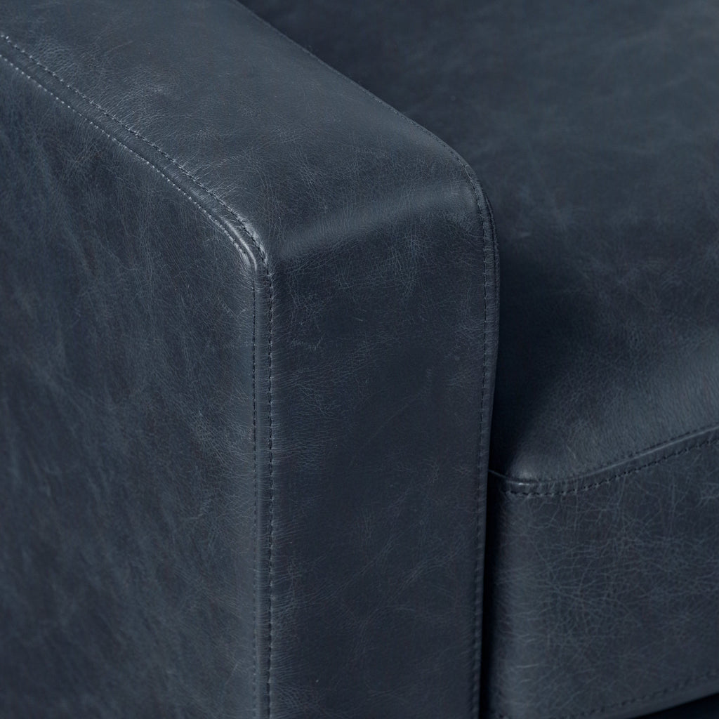 Sorrento Leather Lounge Chair | Nightfall Blue