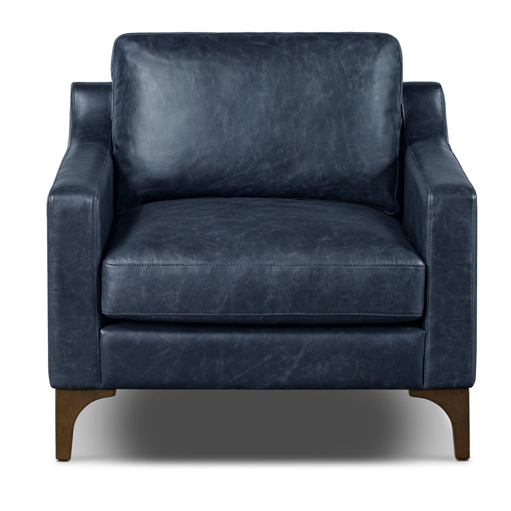 Sorrento Leather Lounge Chair | Nightfall Blue