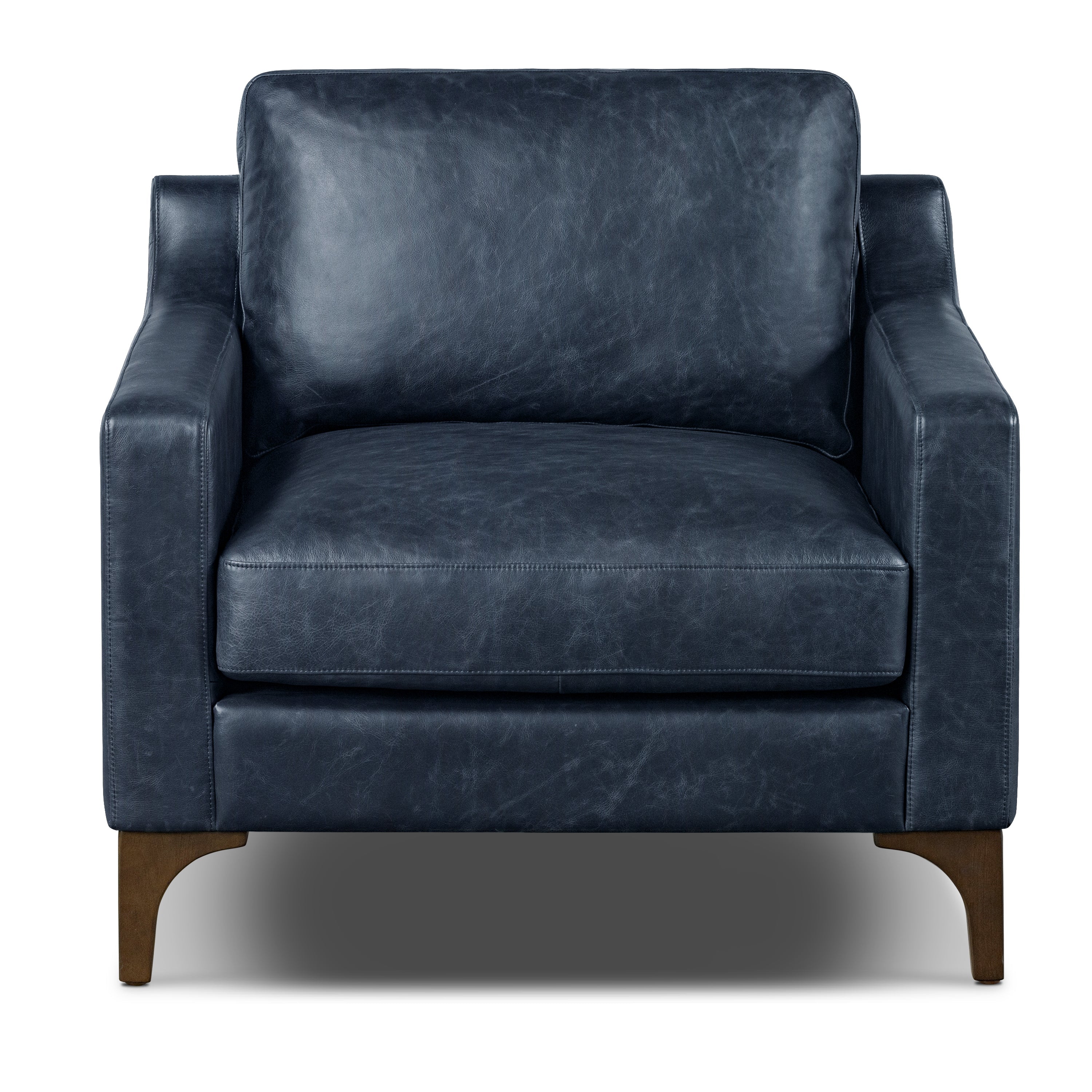 Sorrento Leather Lounge Chair | Nightfall Blue