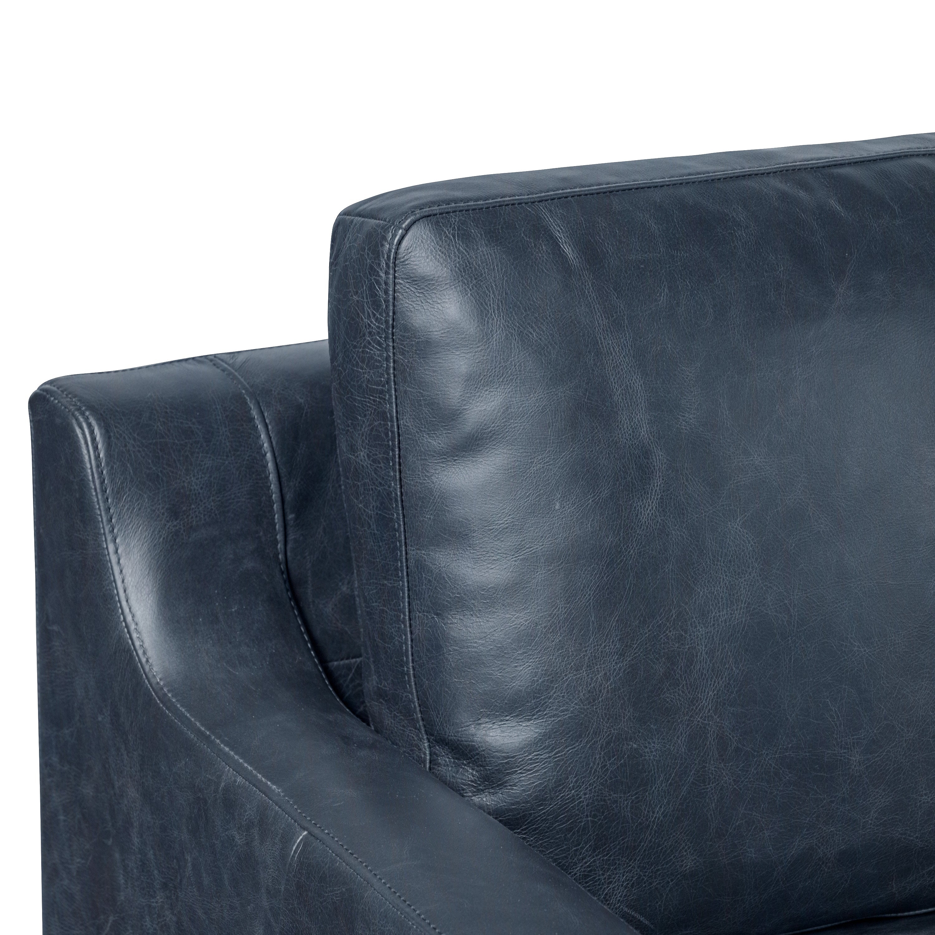 Sorrento Leather Lounge Chair | Nightfall Blue