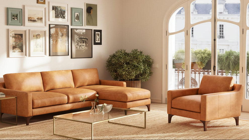 Leather Lounge Chair | Cognac Tan