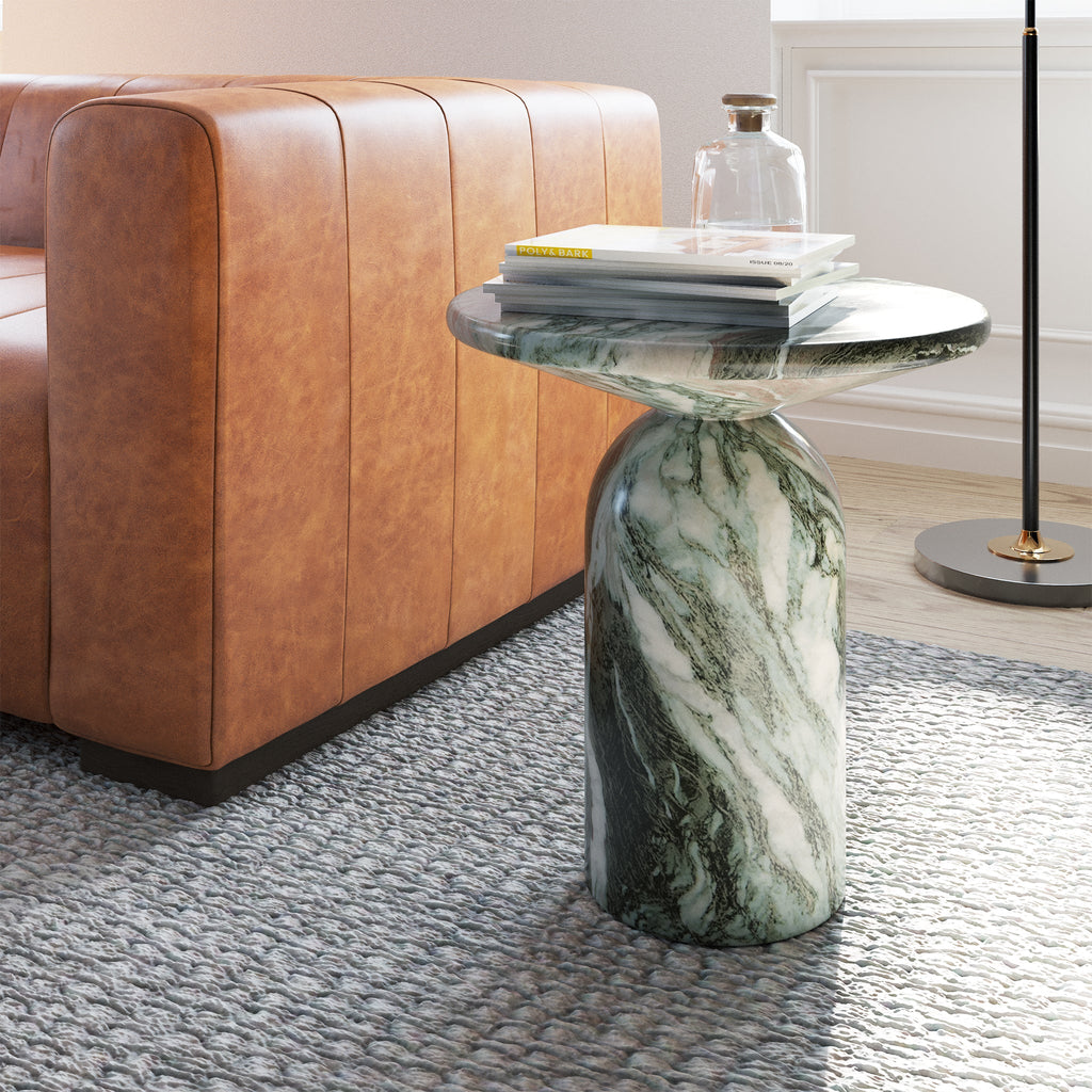 Wels End Table | Green Marble