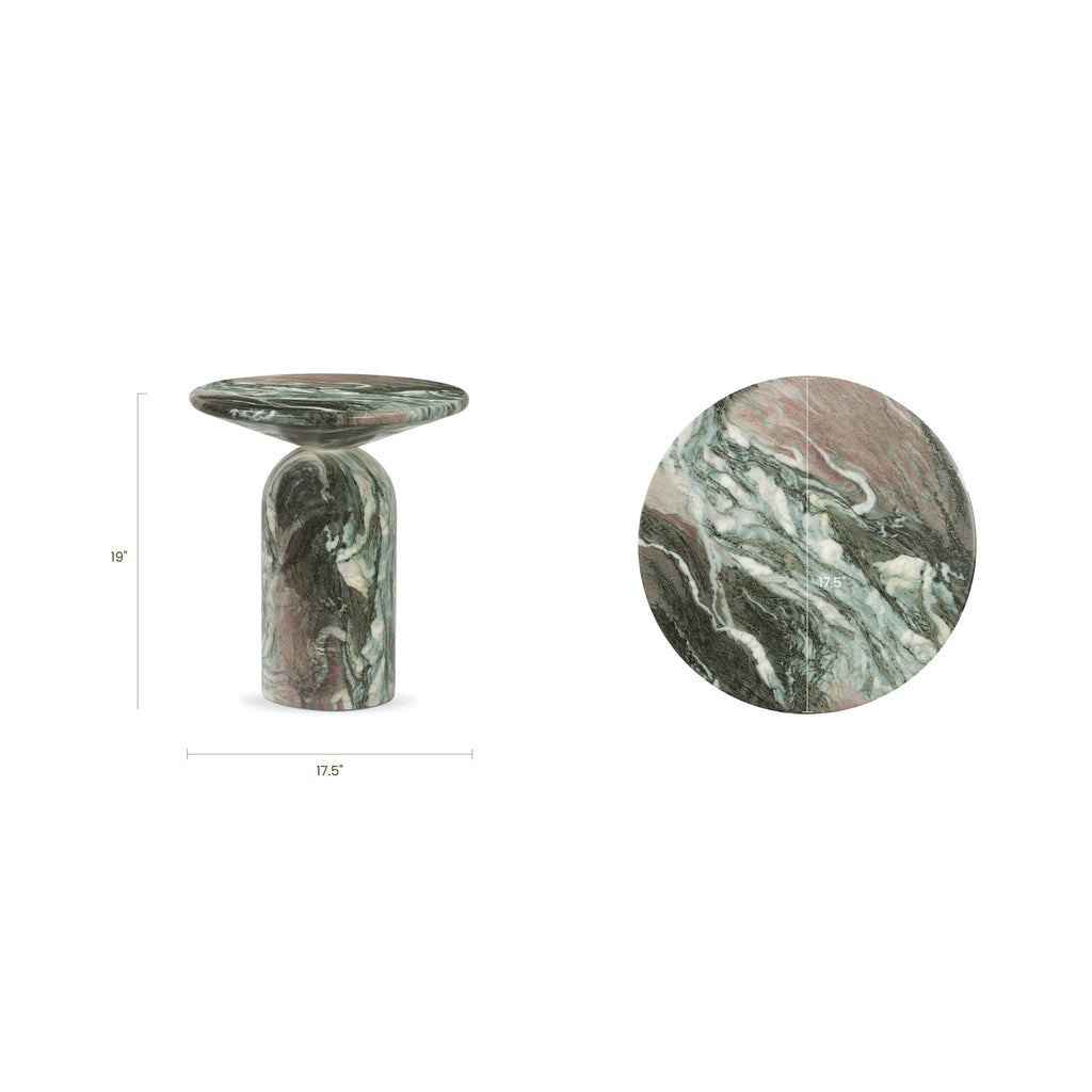 Wels End Table | Green Marble