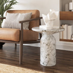 Wels End Table | White Marble