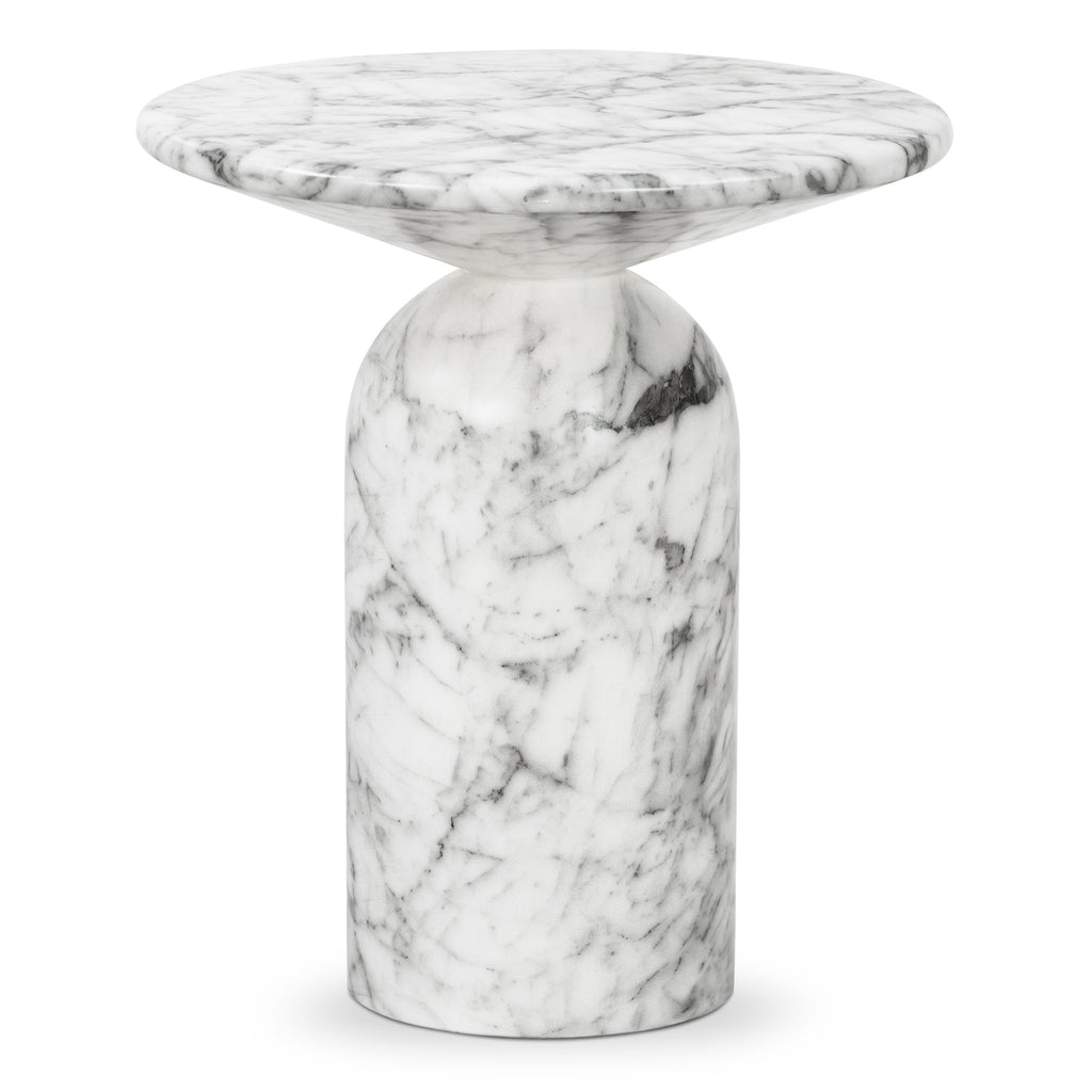 Wels End Table | White Marble