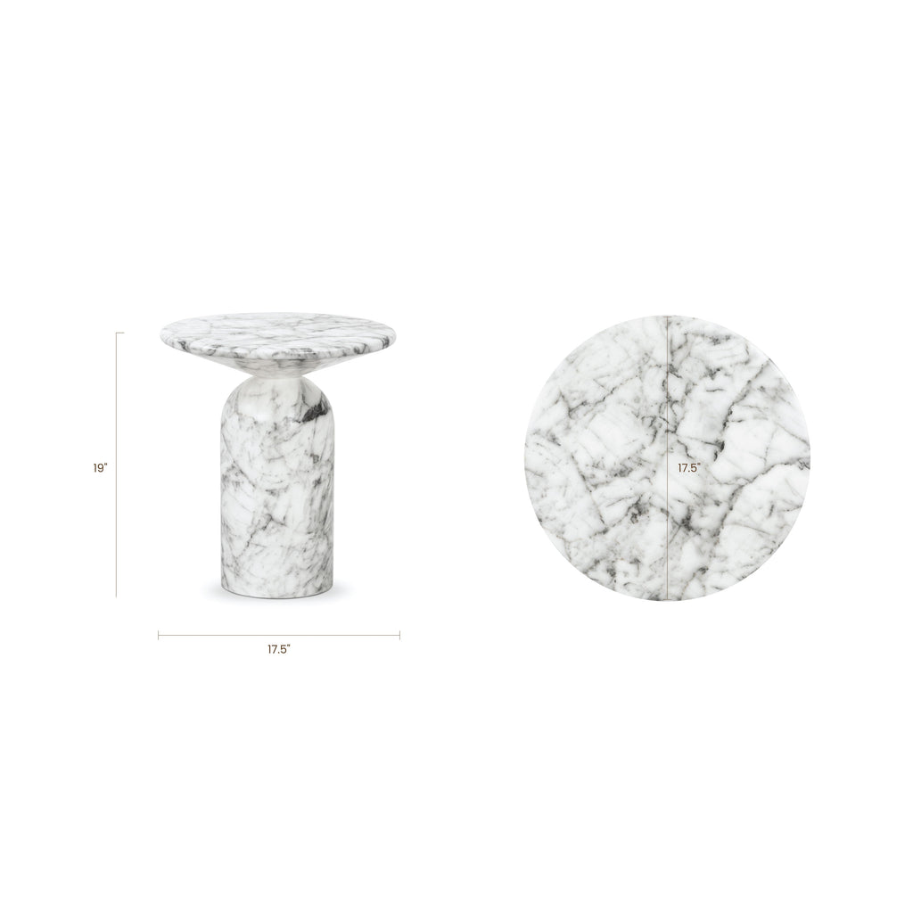 Wels End Table | White Marble