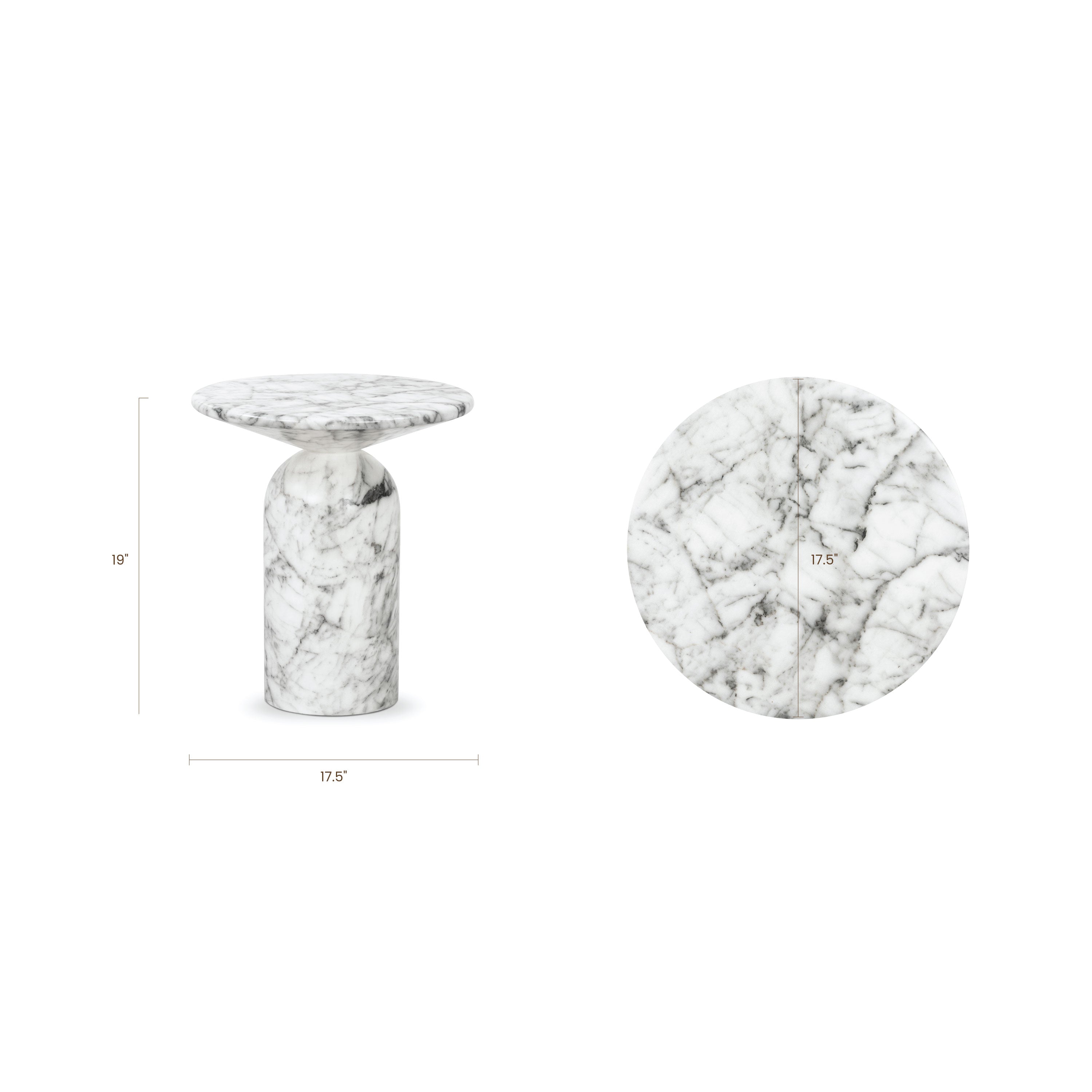 Wels End Table | White Marble
