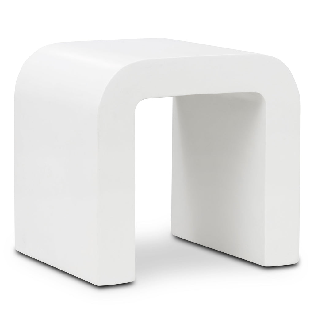Naples Horseshoe Side Table | Ivory Concrete