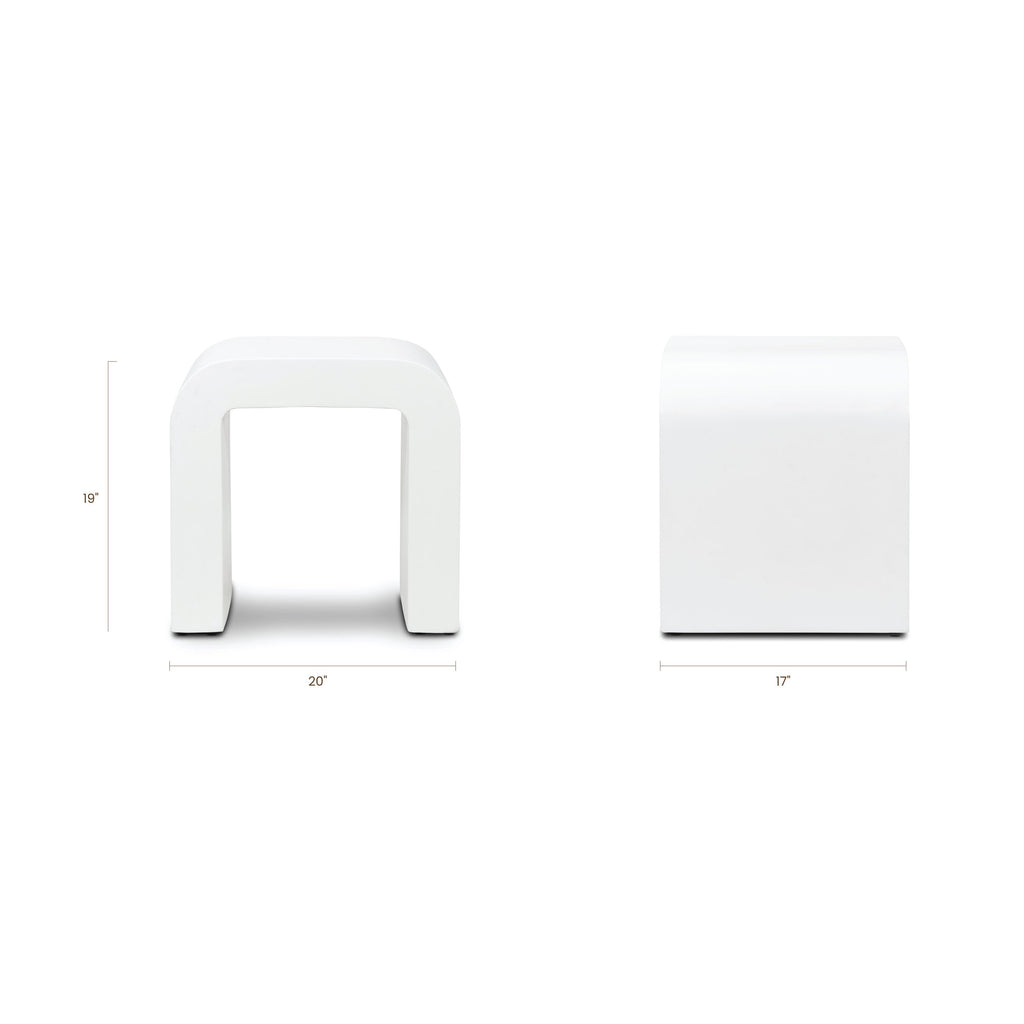 Naples Horseshoe Side Table | Ivory Concrete