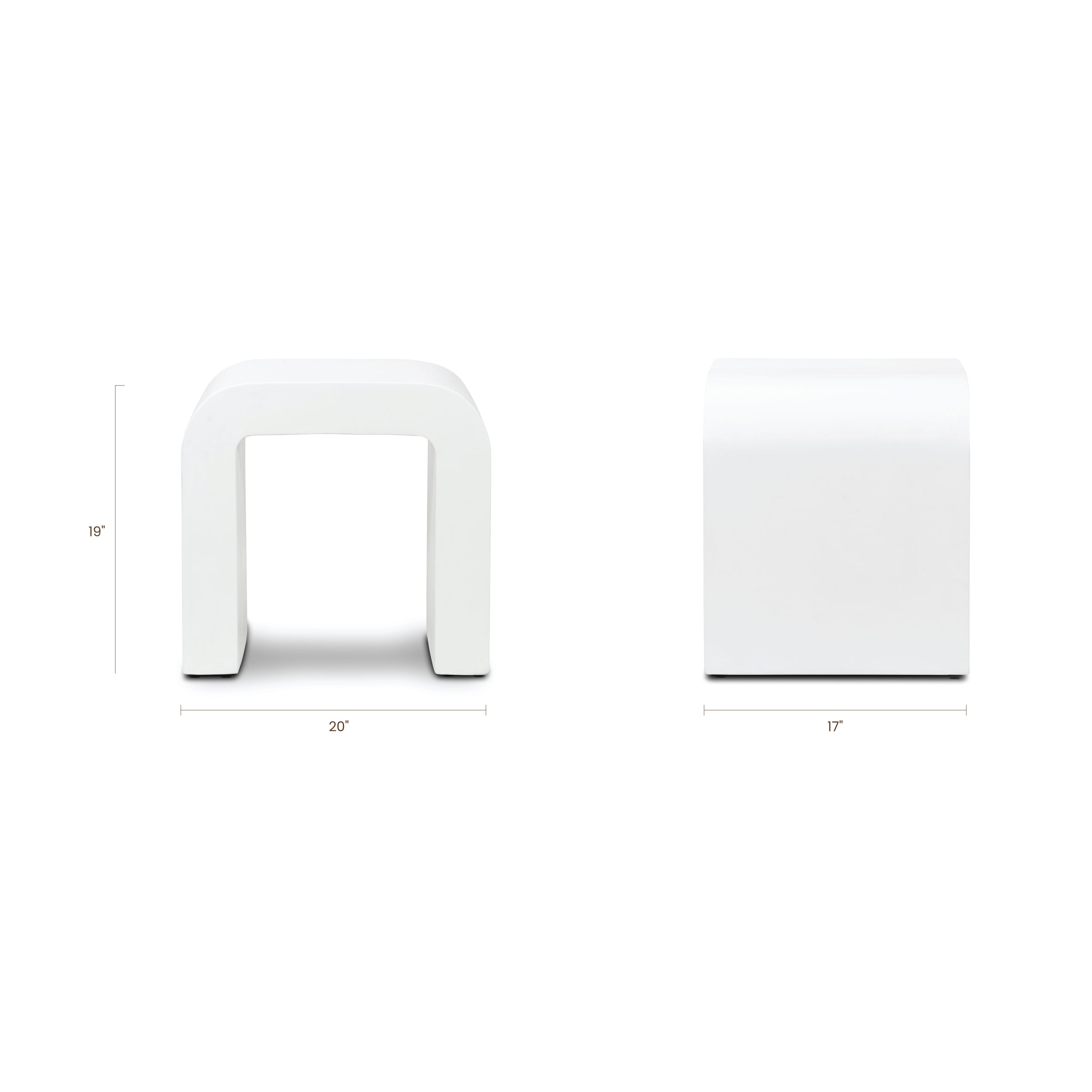 Naples Horseshoe Side Table | Ivory Concrete