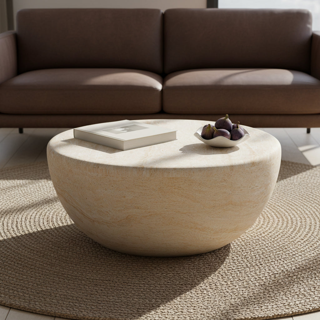 Trevi Oval Coffee Table | Travertine